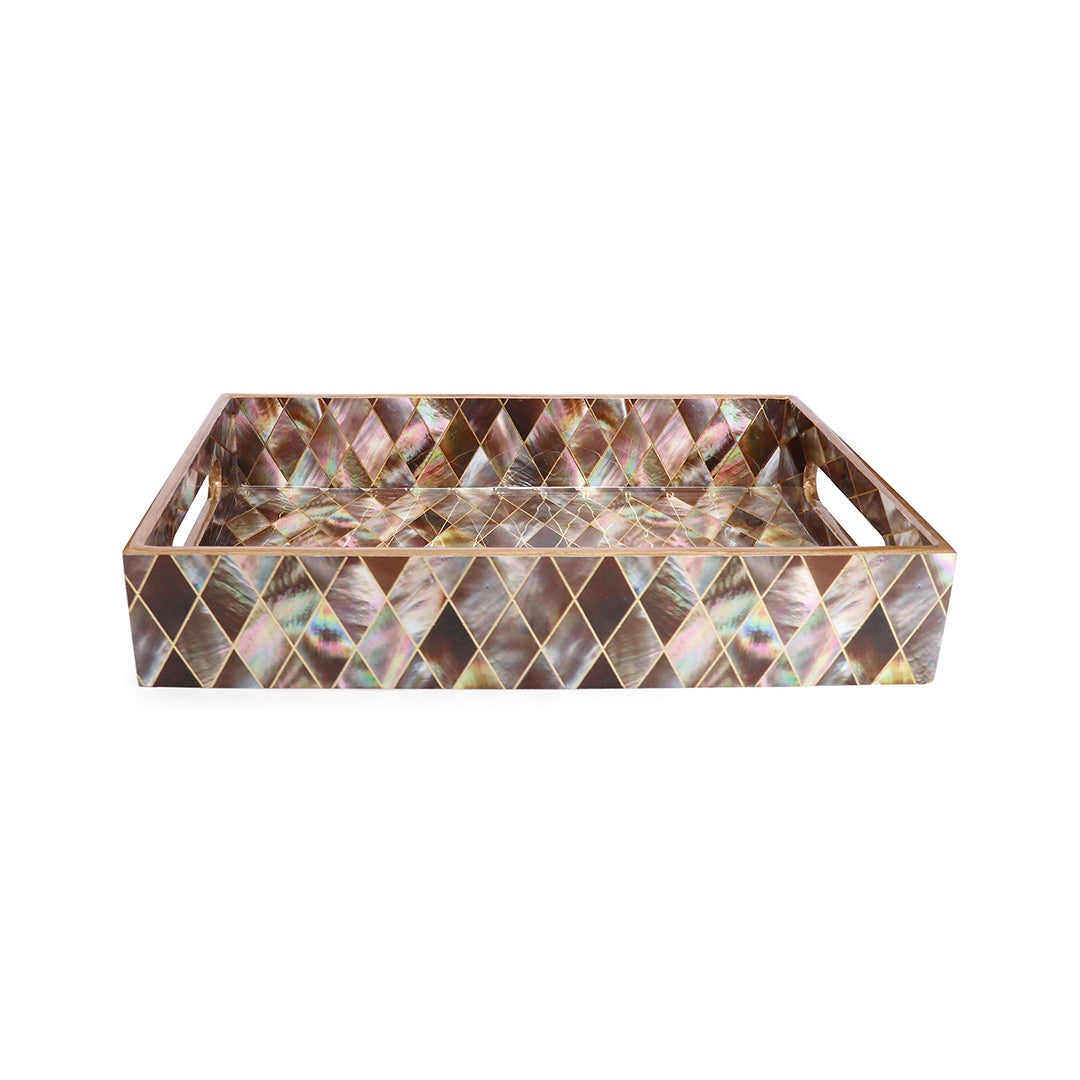 Rectangle Tray - Brown Diamond