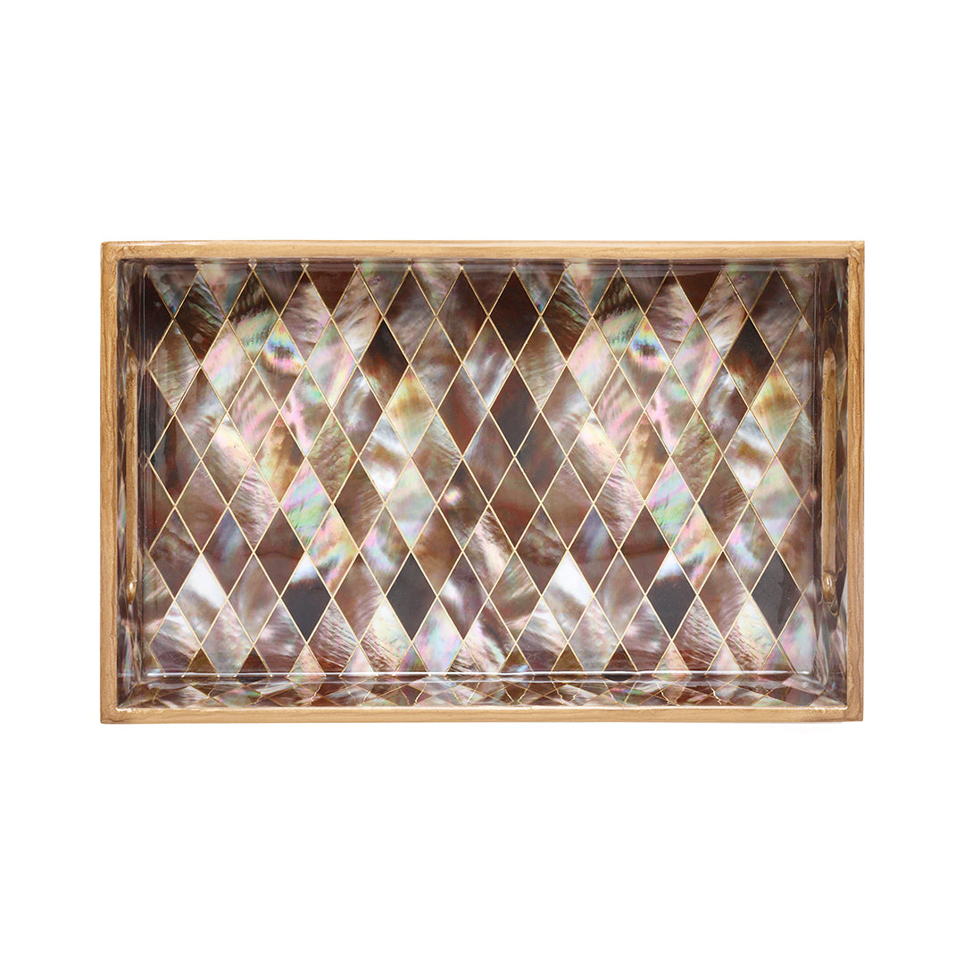 Rectangle Tray - Brown Diamond