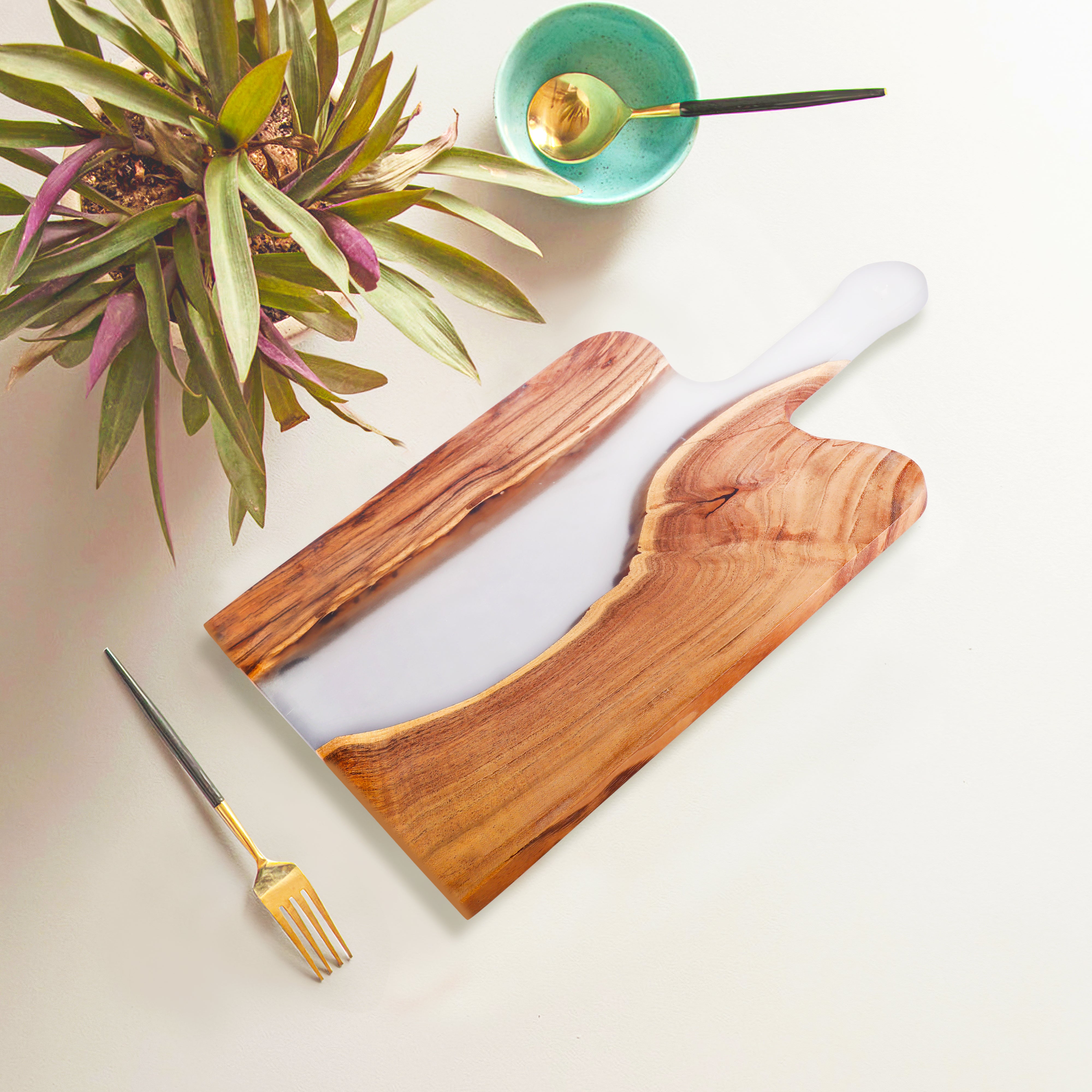 Cheese Platter - Wooden Epoxy With Handle