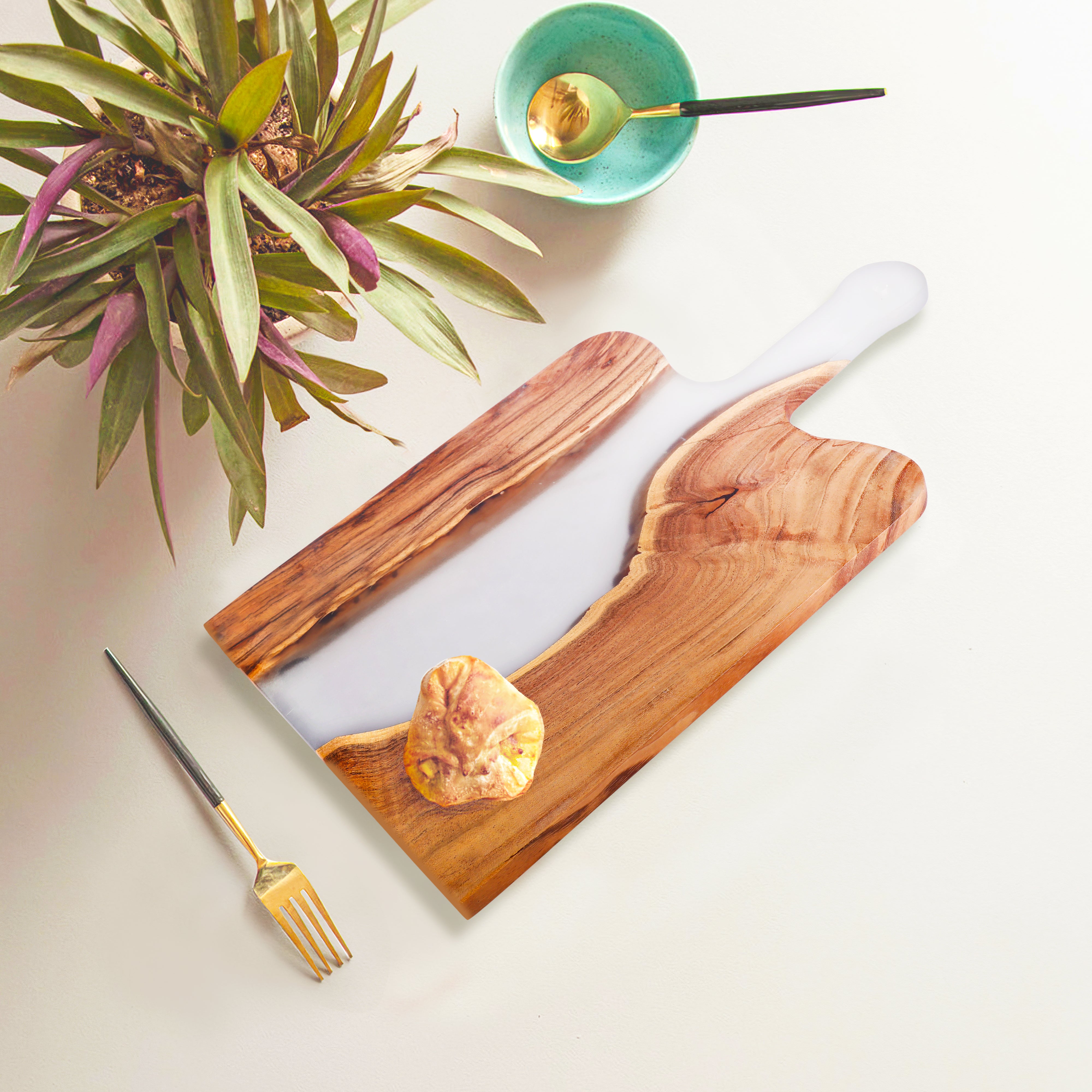 Cheese Platter - Wooden Epoxy With Handle