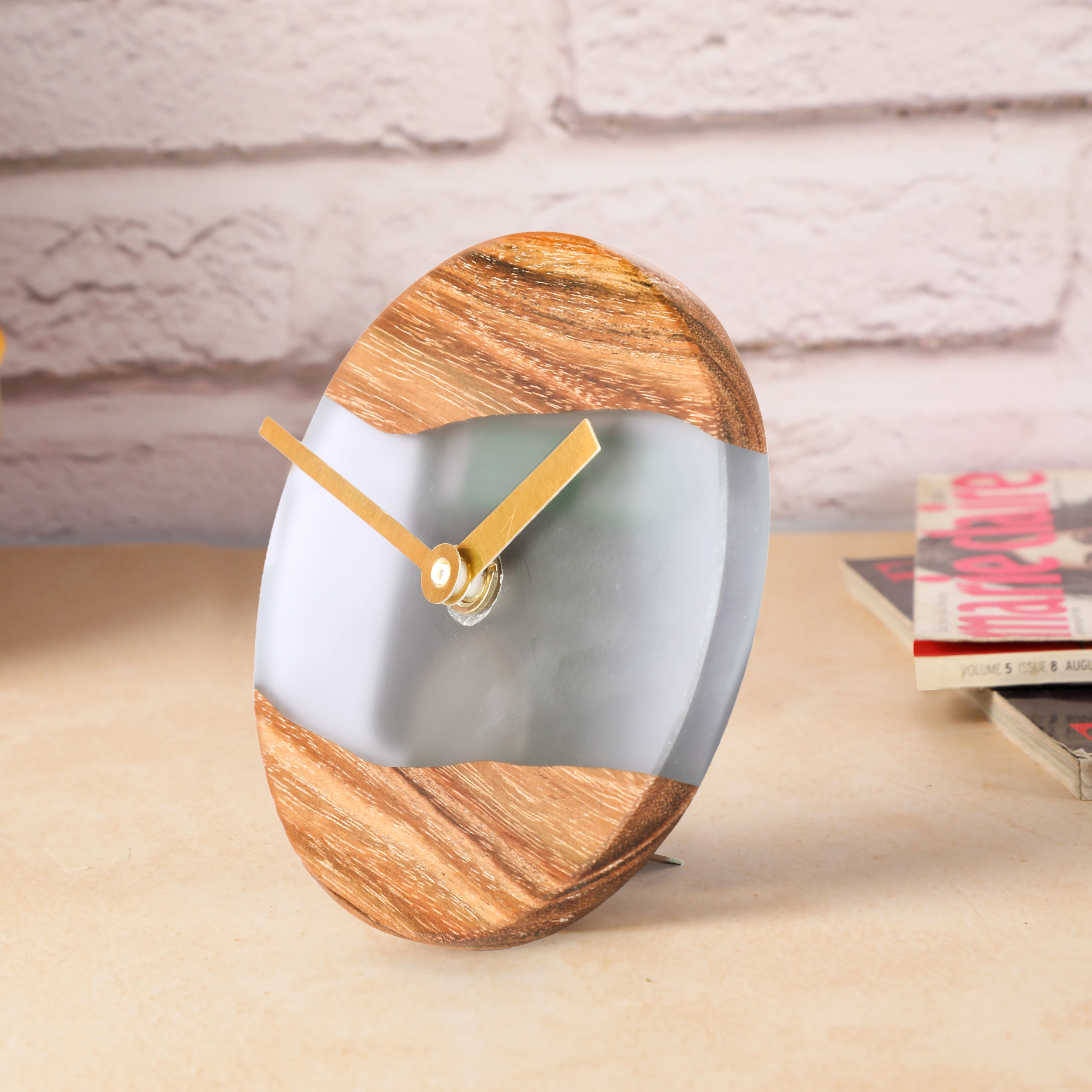 Epoxy Resin Table Clock - Desk Clock