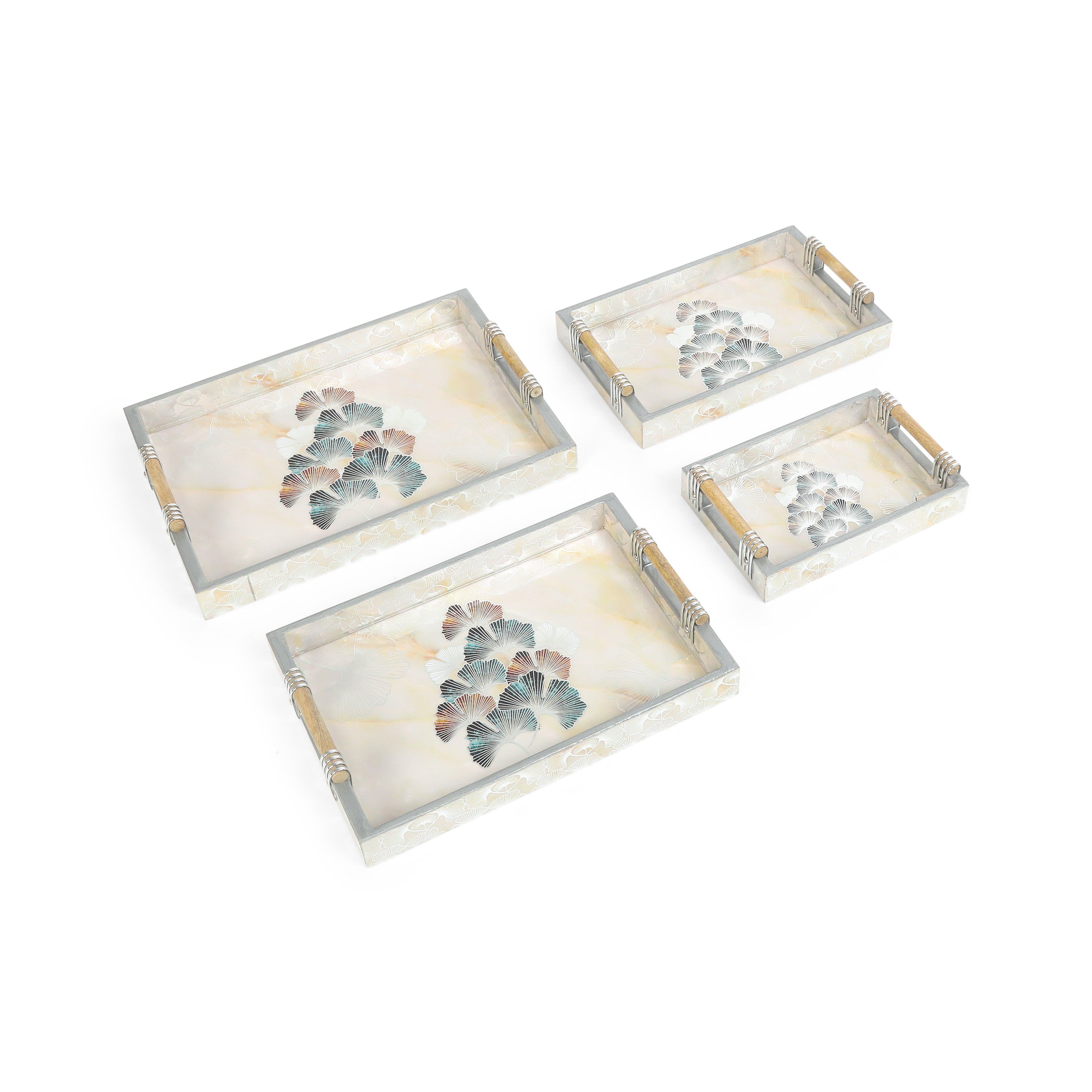 Tray Set Of 4 - New Flower