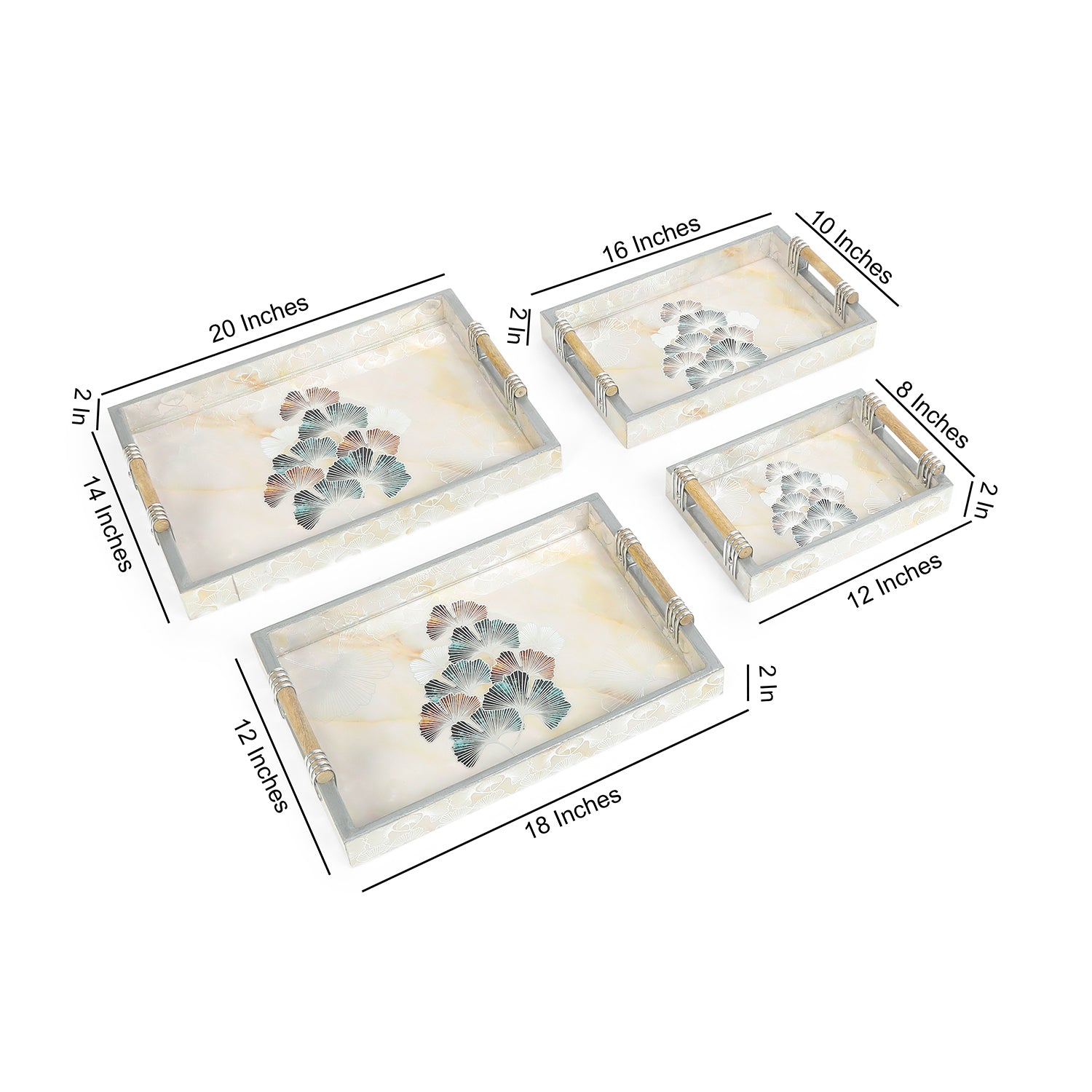 Tray Set Of 4 - New Flower