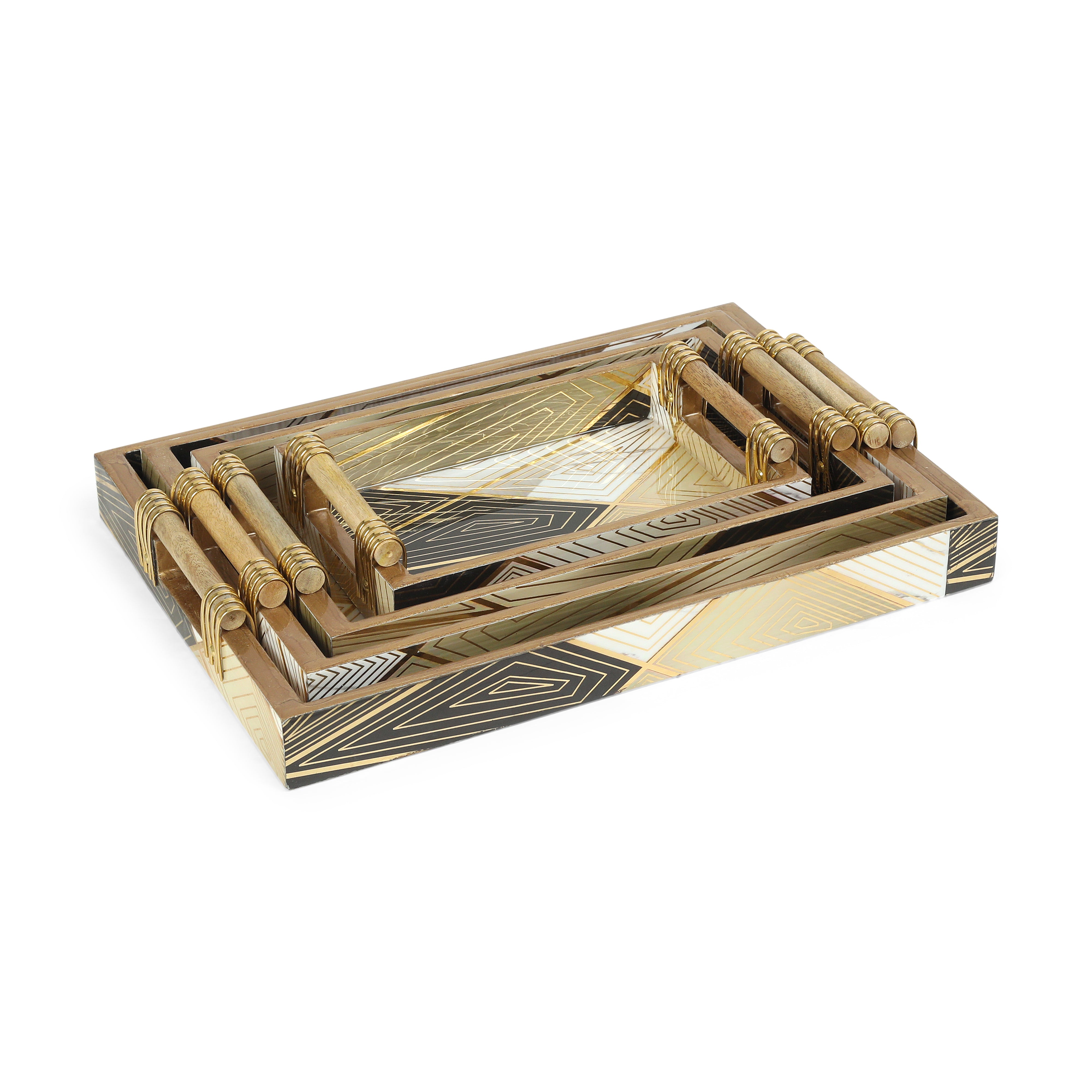 Tray Set Of 4 - Triangle