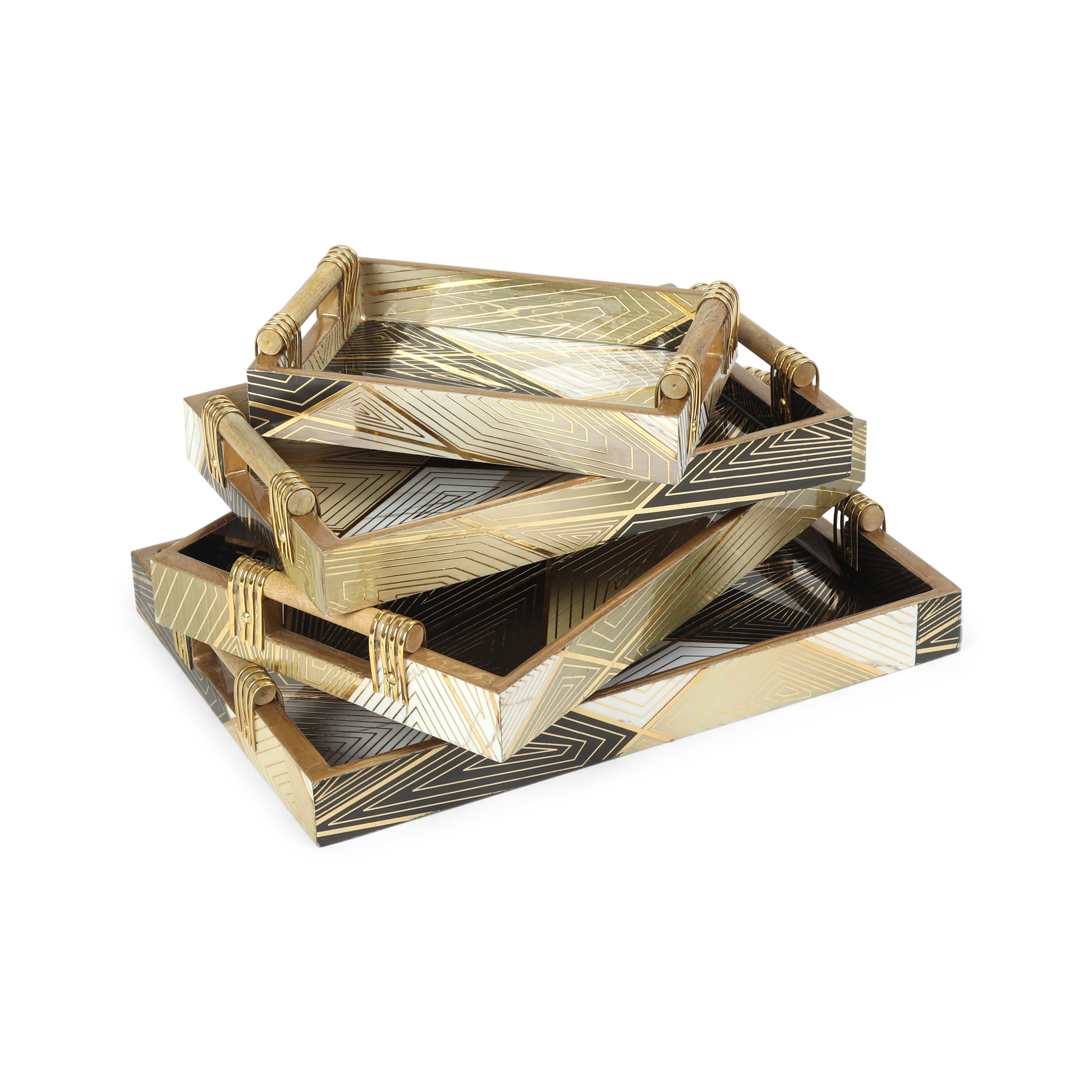 Tray Set Of 4 - Triangle