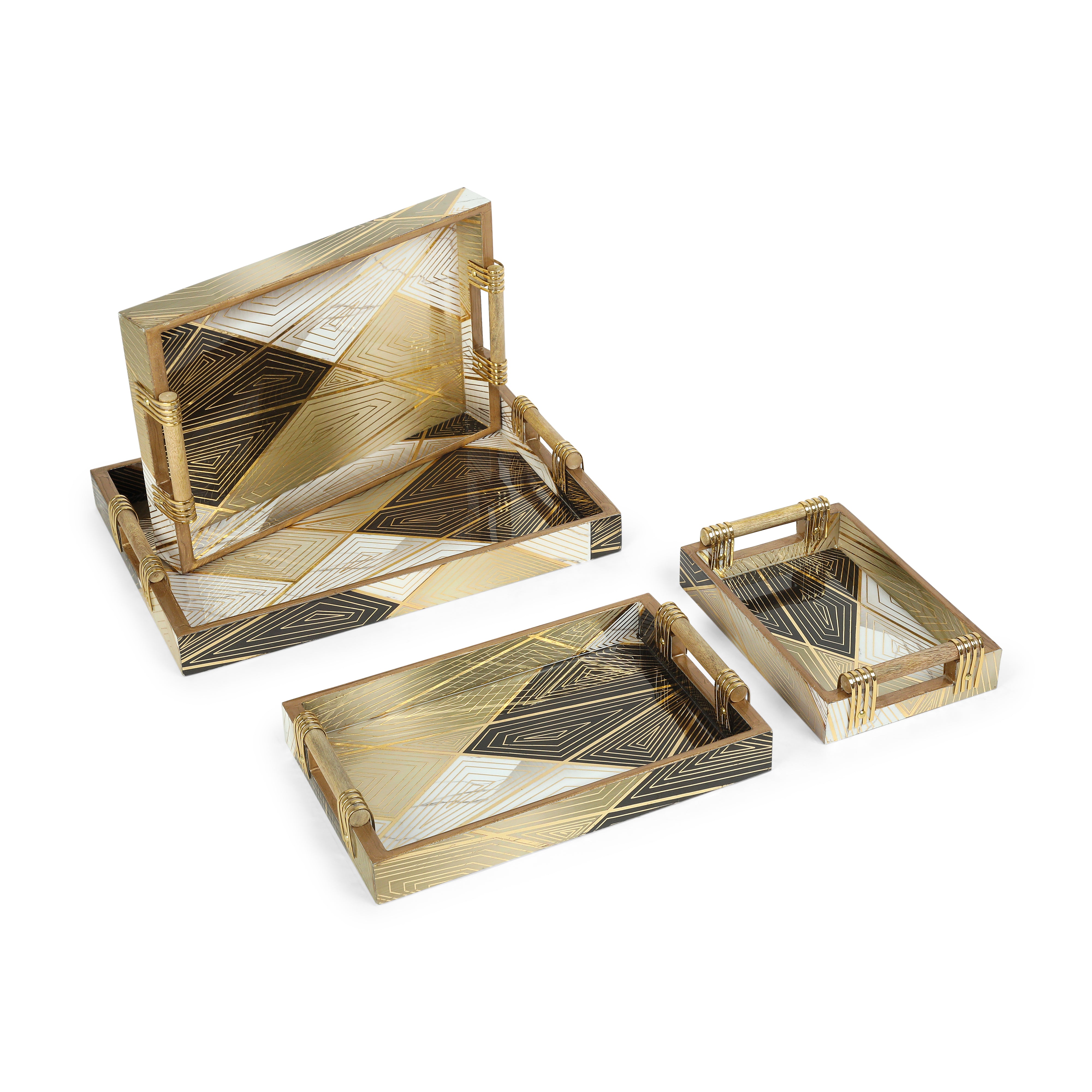 Tray Set Of 4 - Triangle