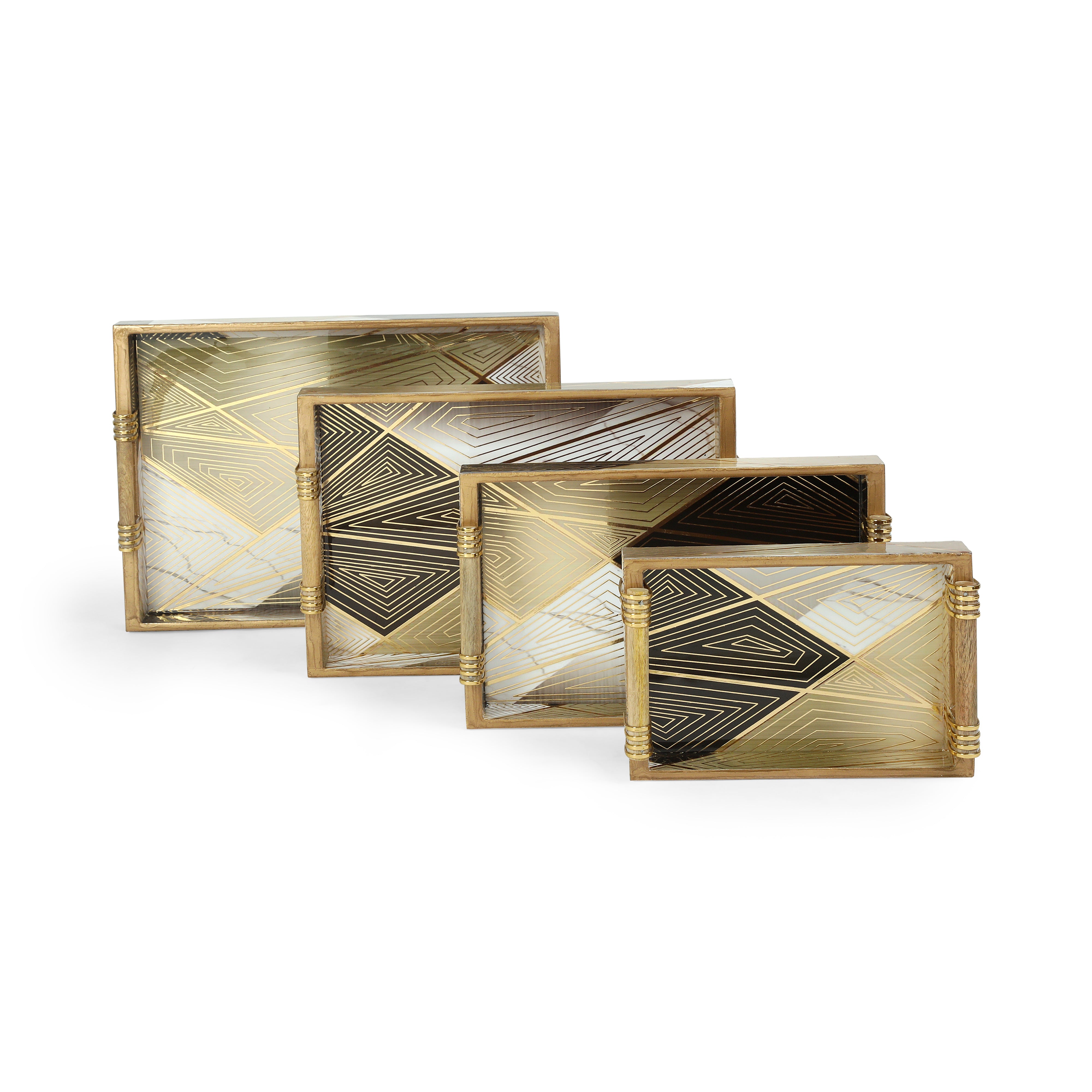 Tray Set Of 4 - Triangle