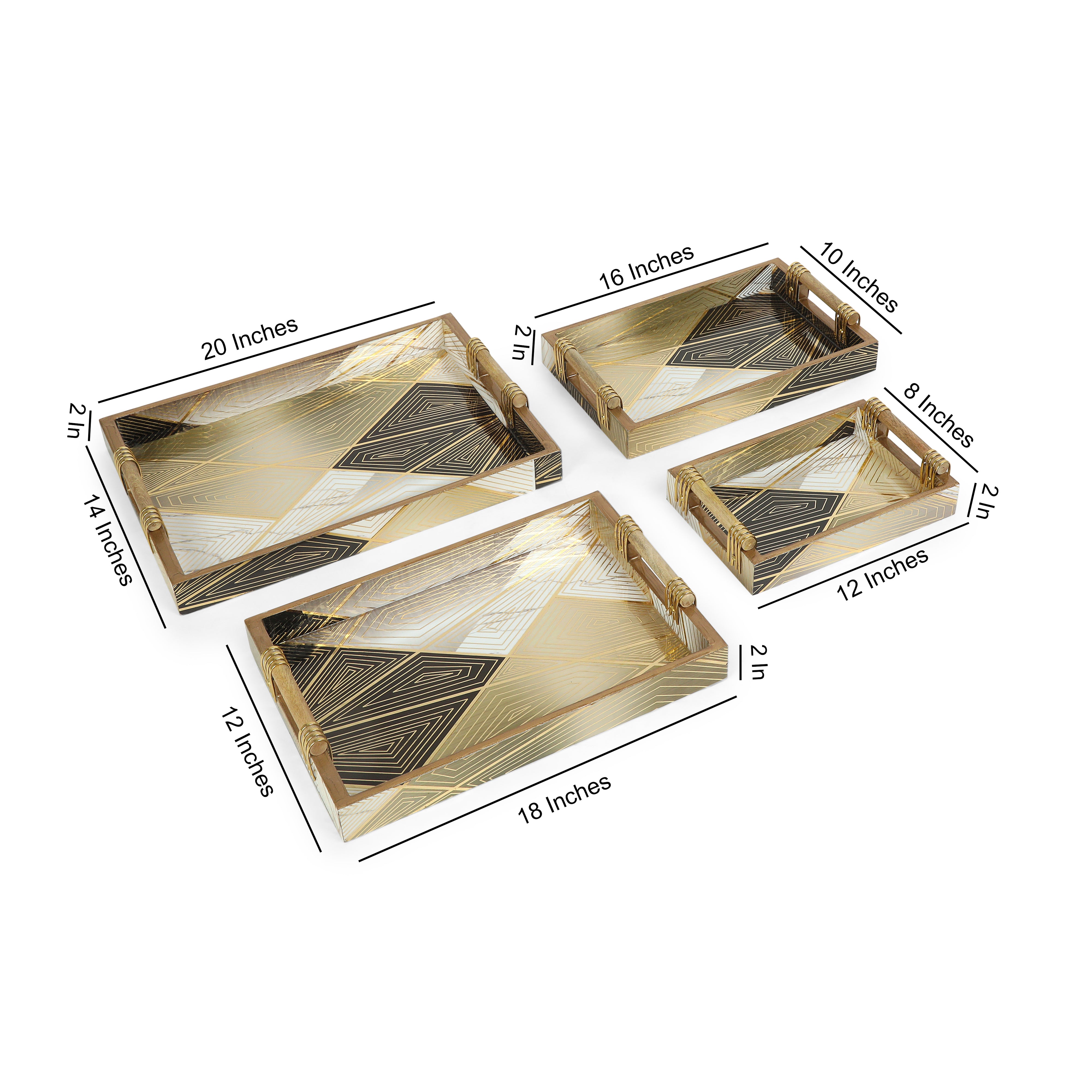 Tray Set Of 4 - Triangle