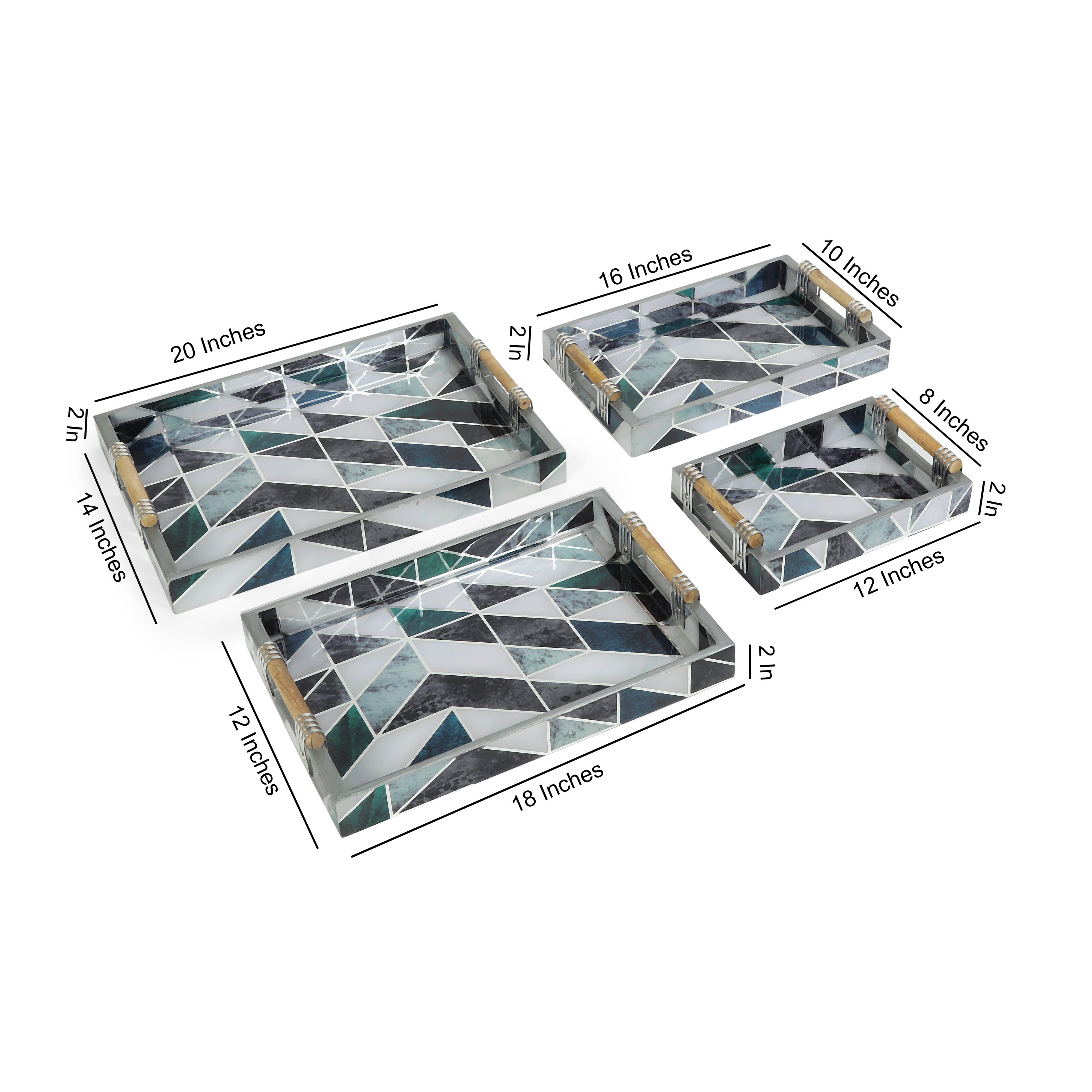 Tray Set Of 4 - New Mosaic