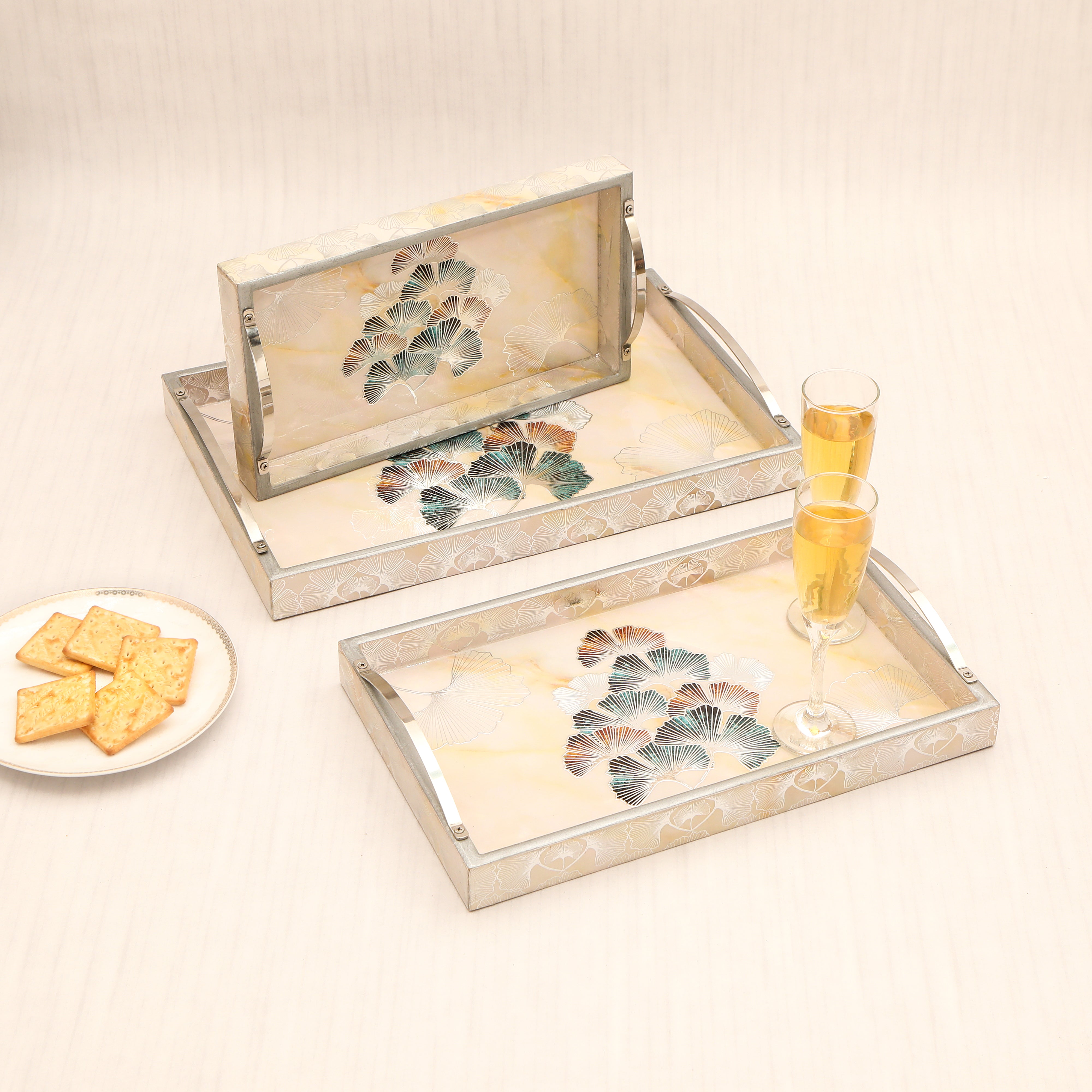 Tray Set Of 3 - New Flower