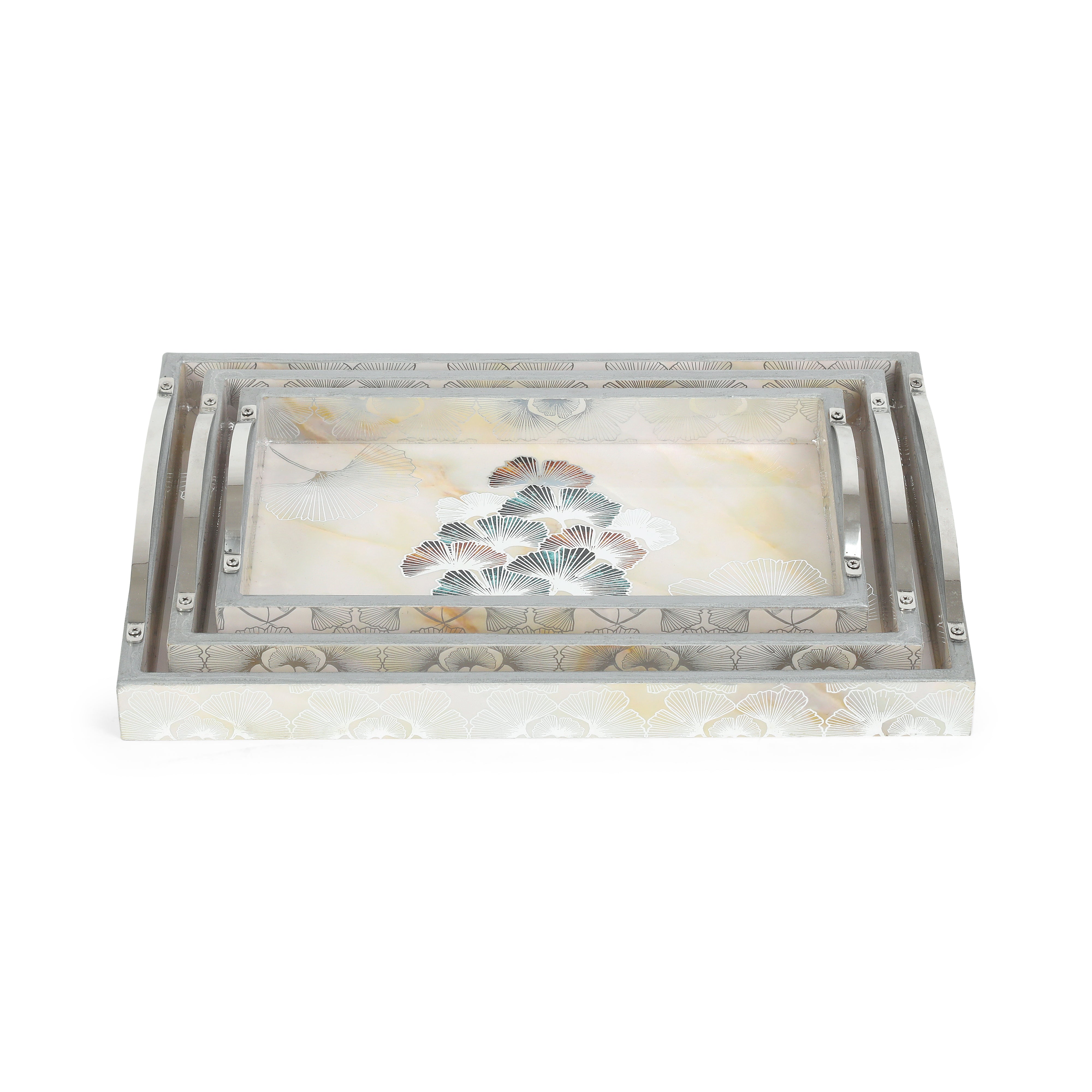 Tray Set Of 3 - New Flower