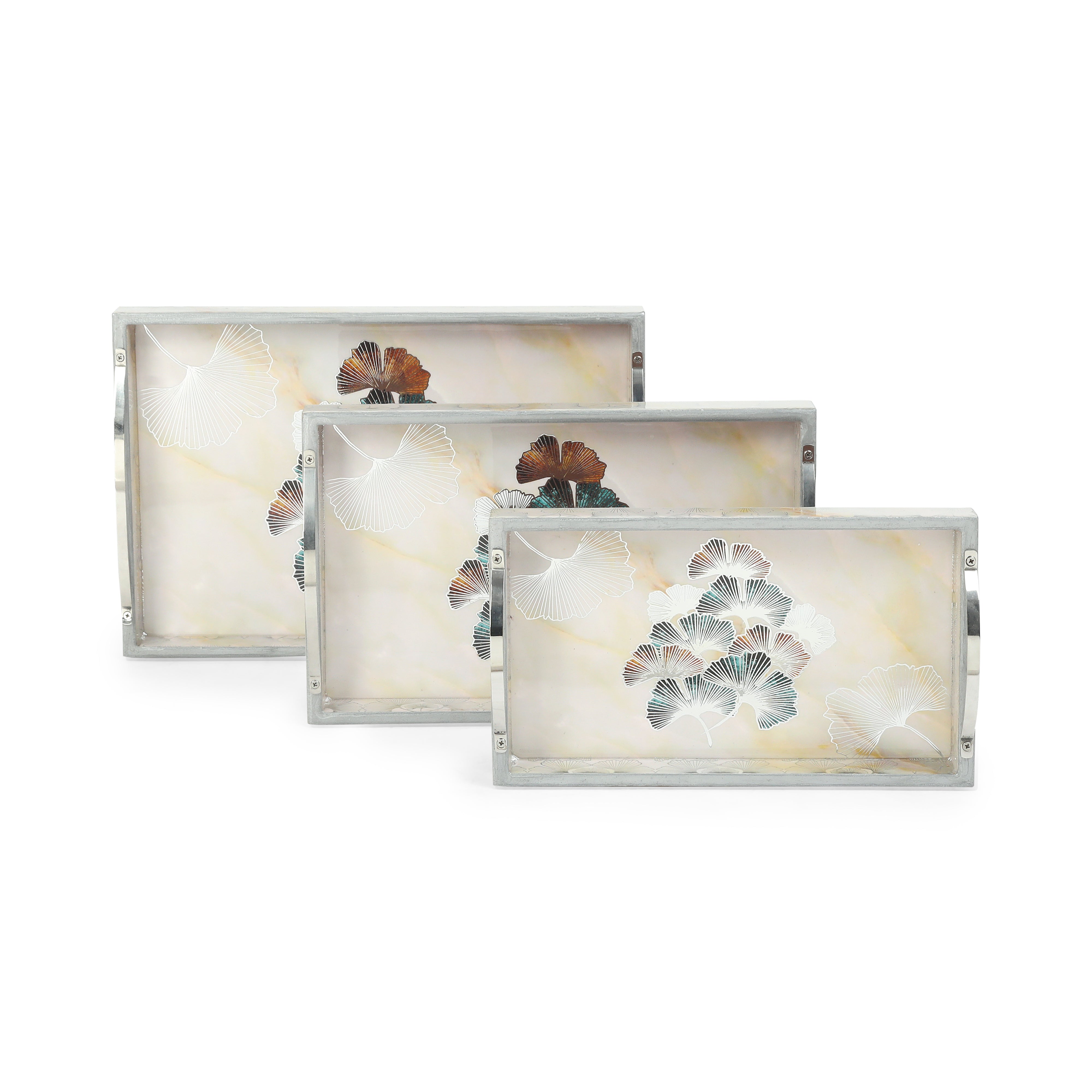 Tray Set Of 3 - New Flower