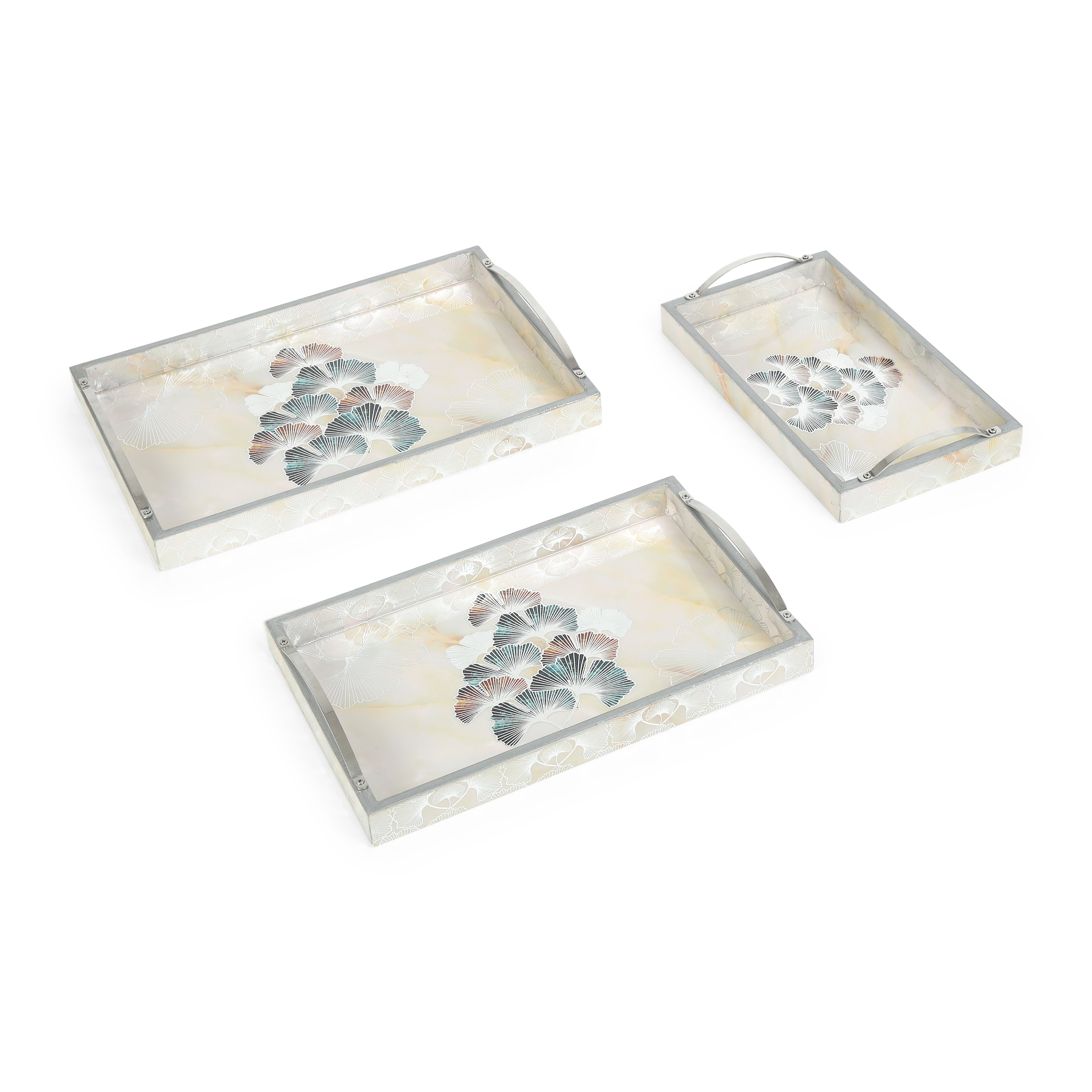 Tray Set Of 3 - New Flower