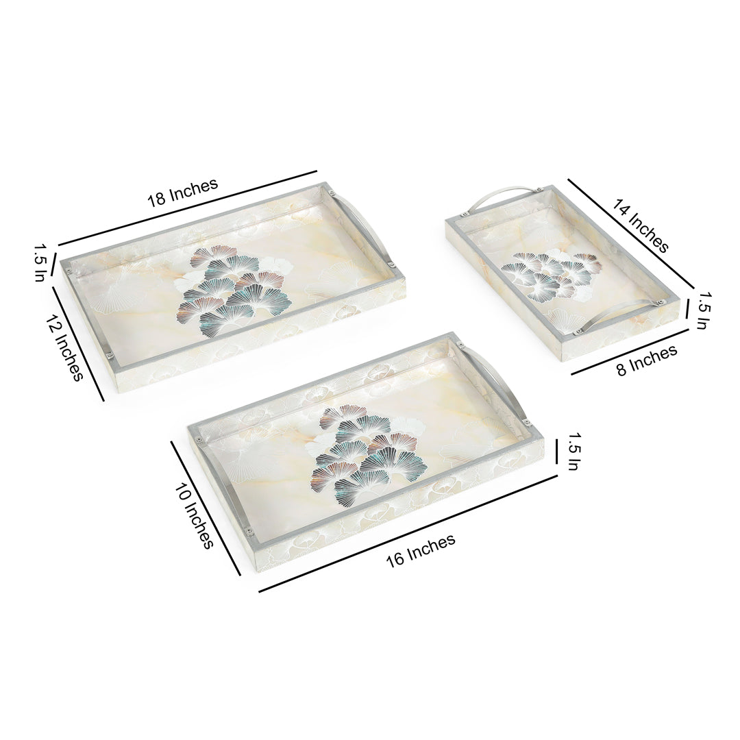 Tray Set Of 3 - New Flower