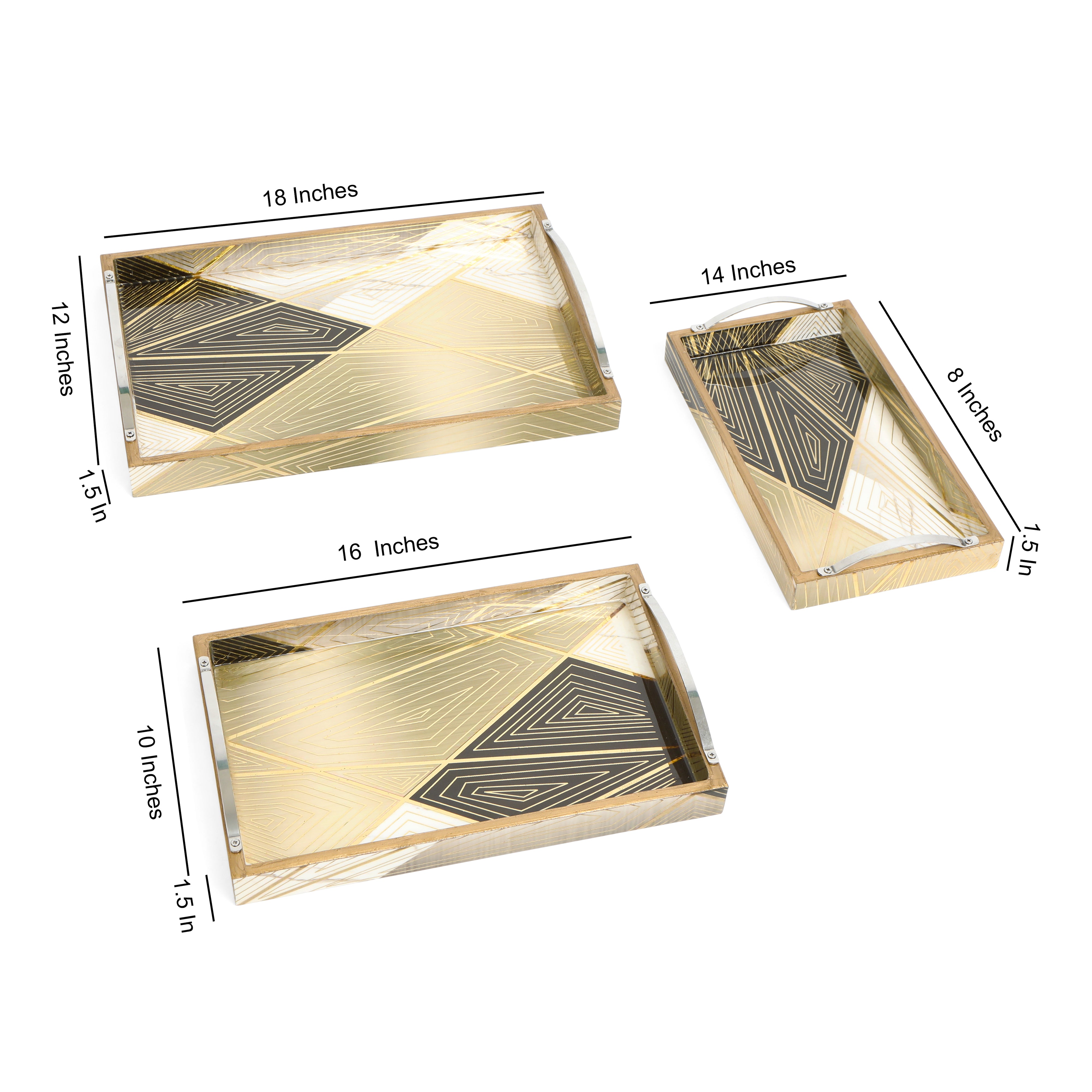 Tray Set Of 3 - Triangle