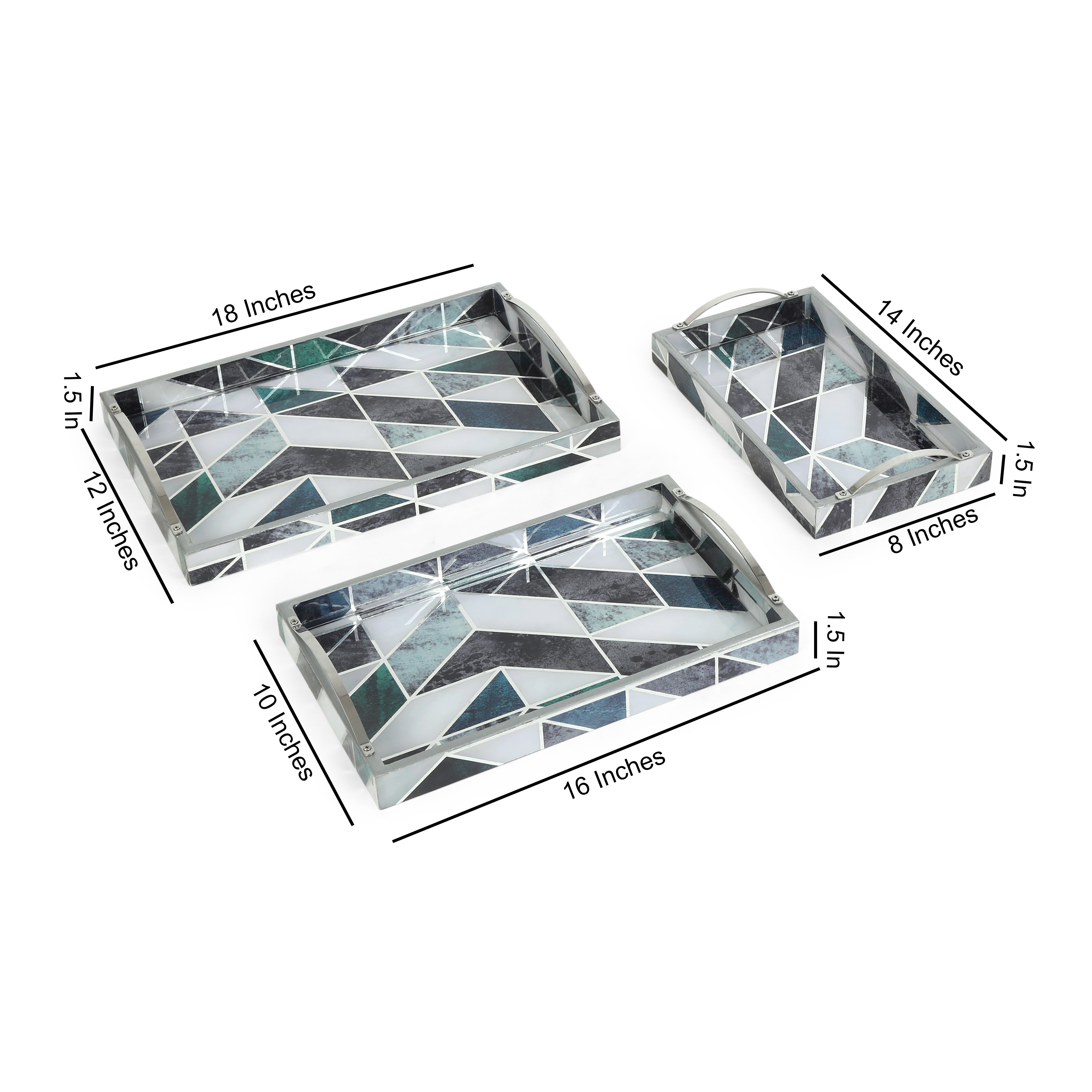 Tray Set Of 3 - New Mosaic