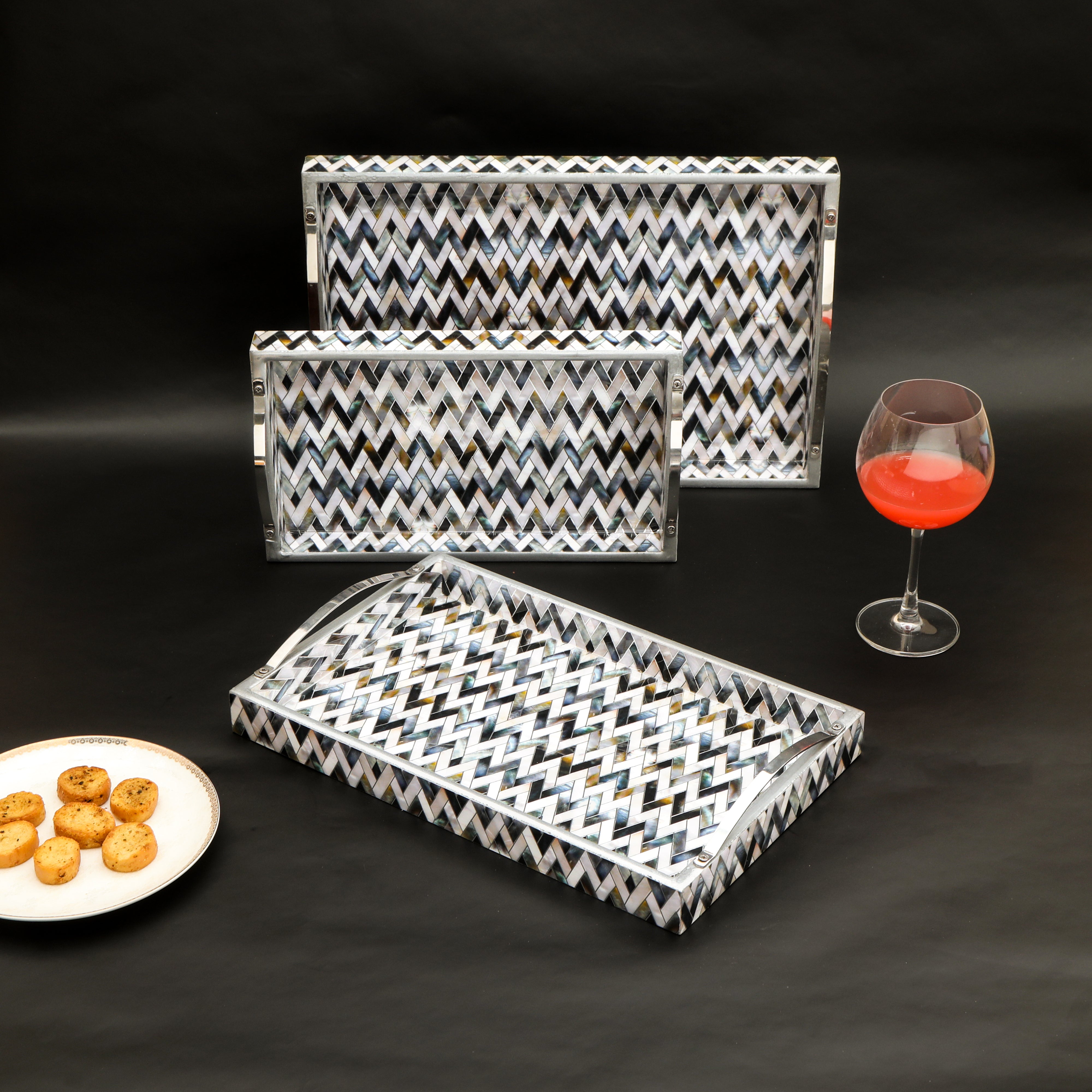 Tray Set Of 3 - Zig Zag