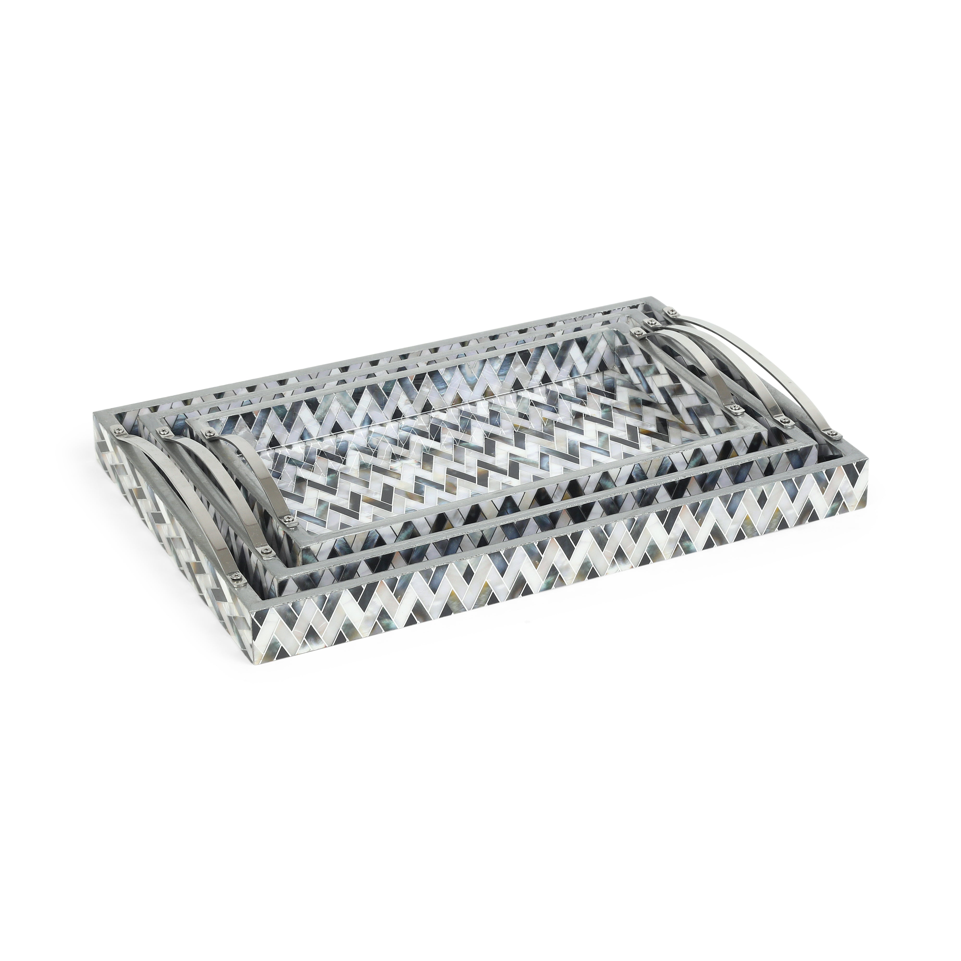 Tray Set Of 3 - Zig Zag