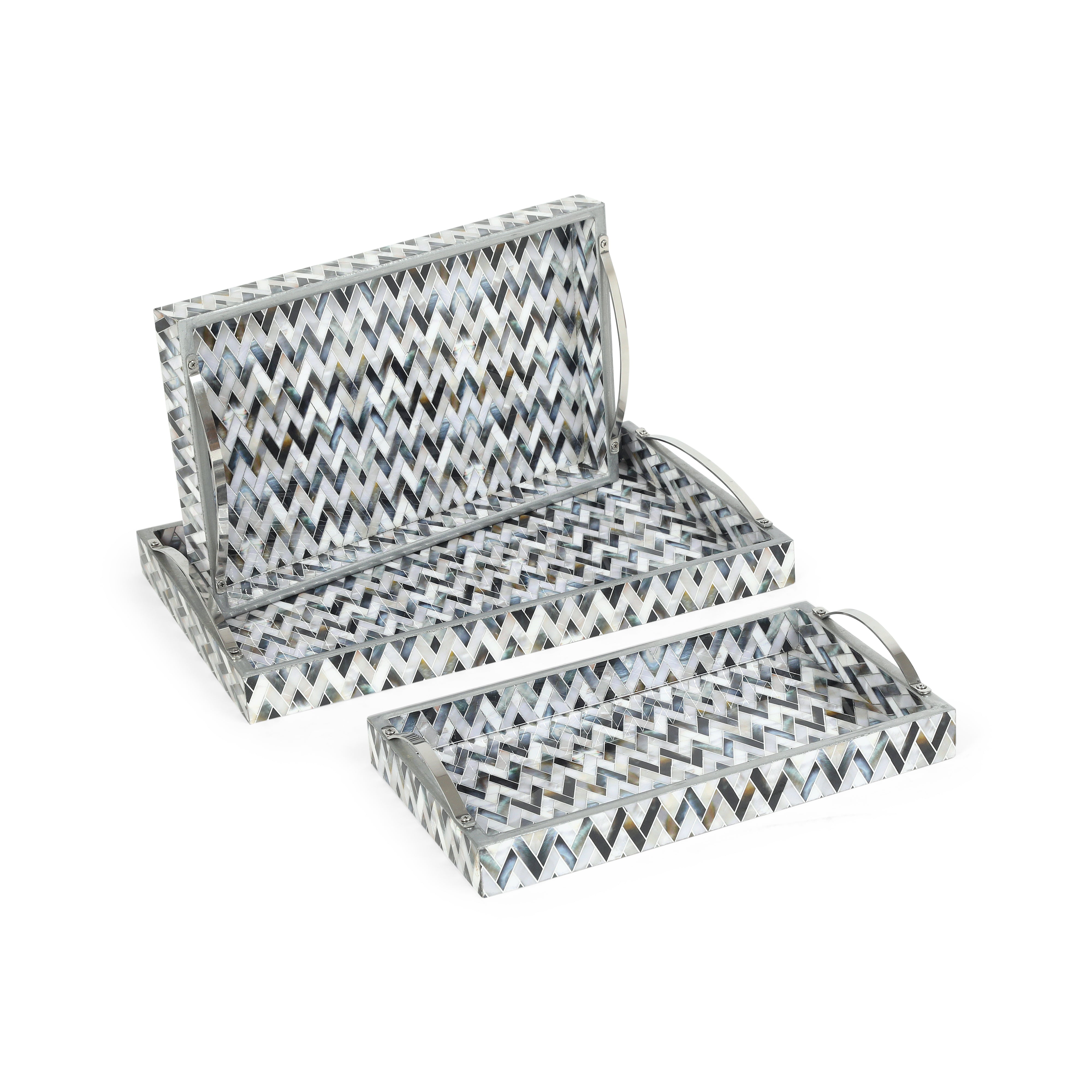 Tray Set Of 3 - Zig Zag