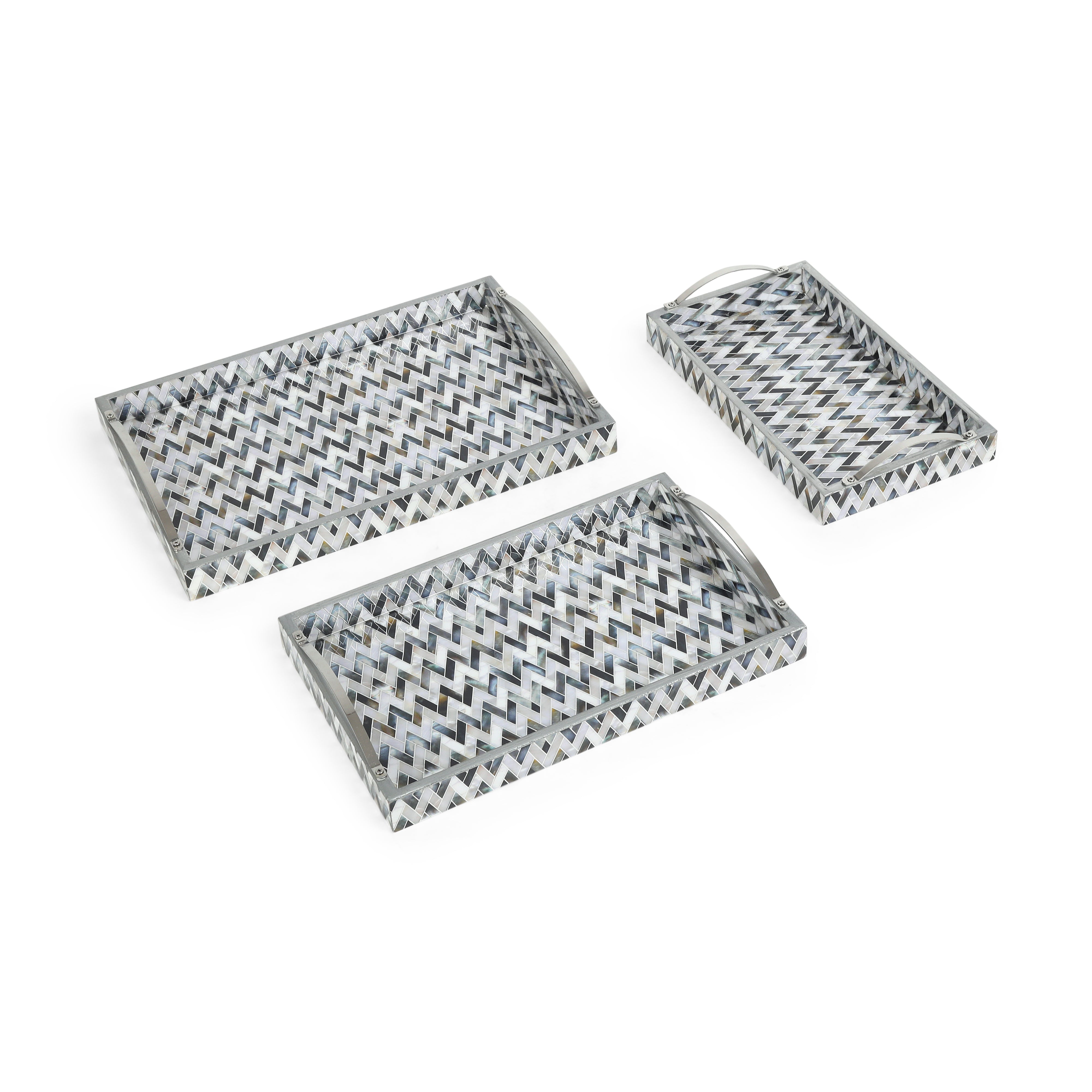 Tray Set Of 3 - Zig Zag