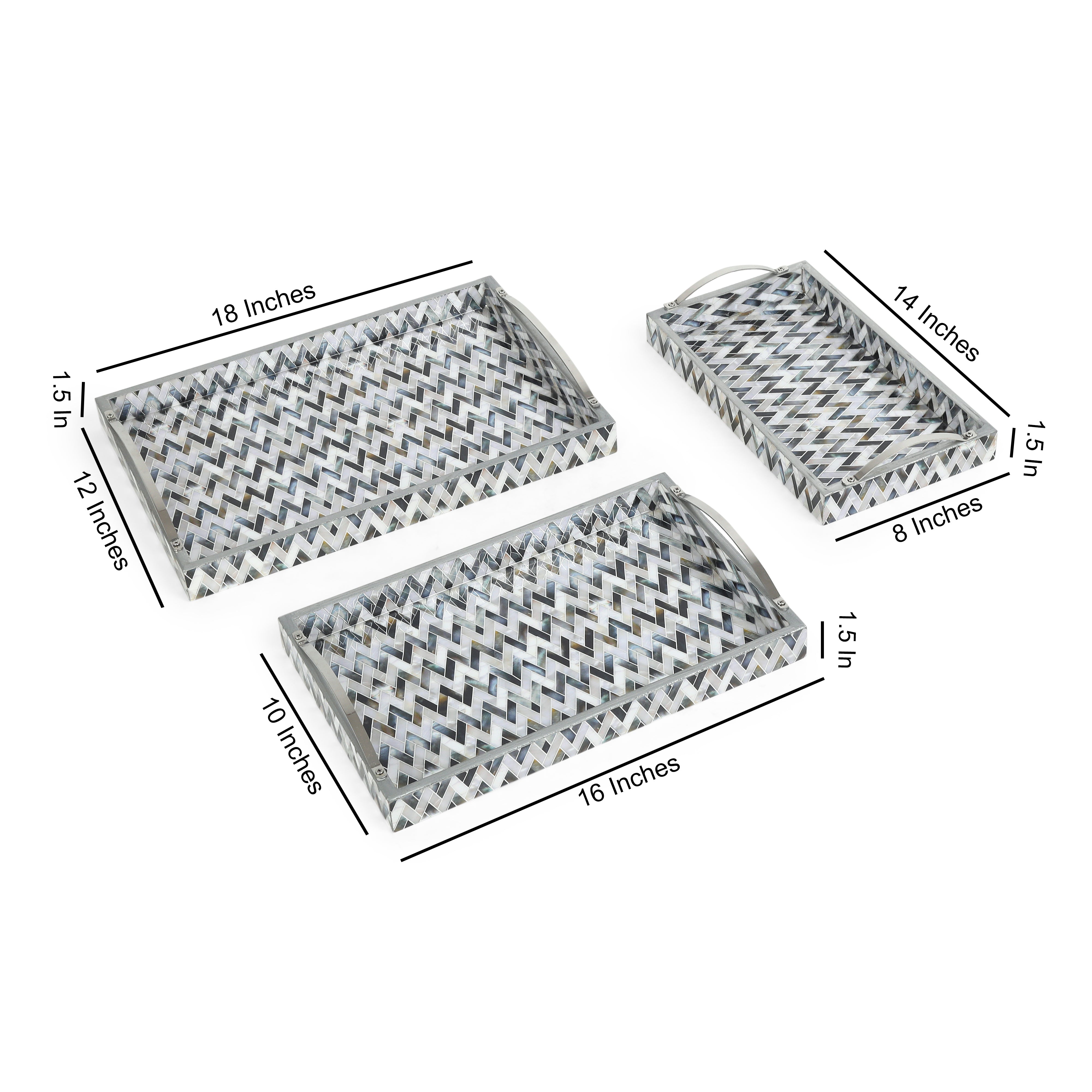 Tray Set Of 3 - Zig Zag