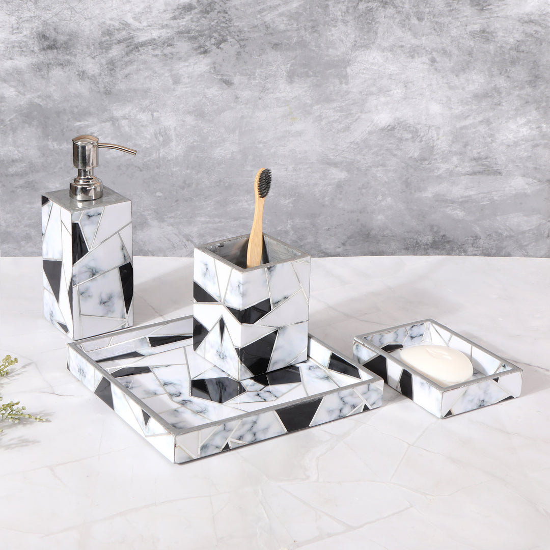Bathroom Set - Grey & White Triangle: The Home Co.