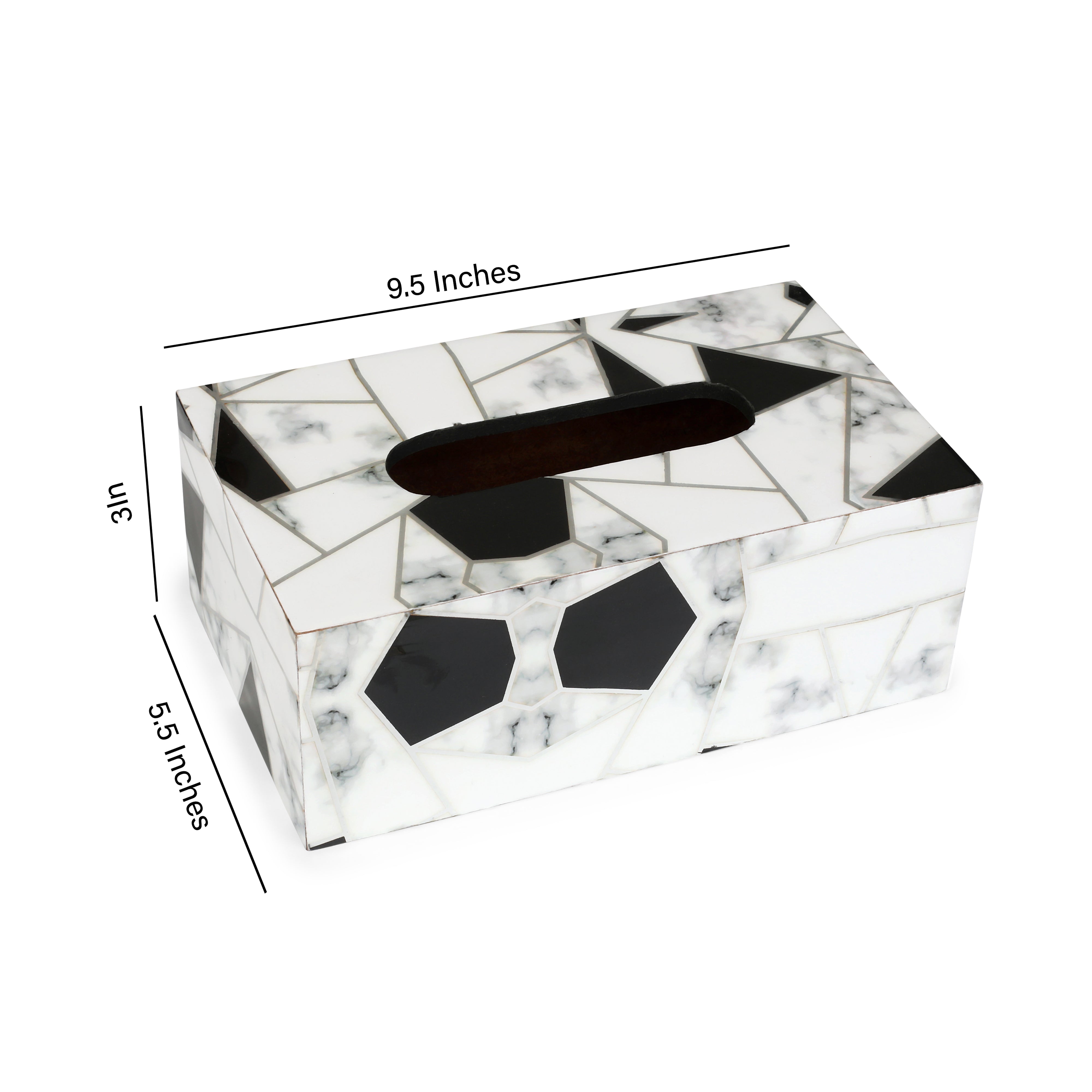 Tissue Box - Grey & White Triangle