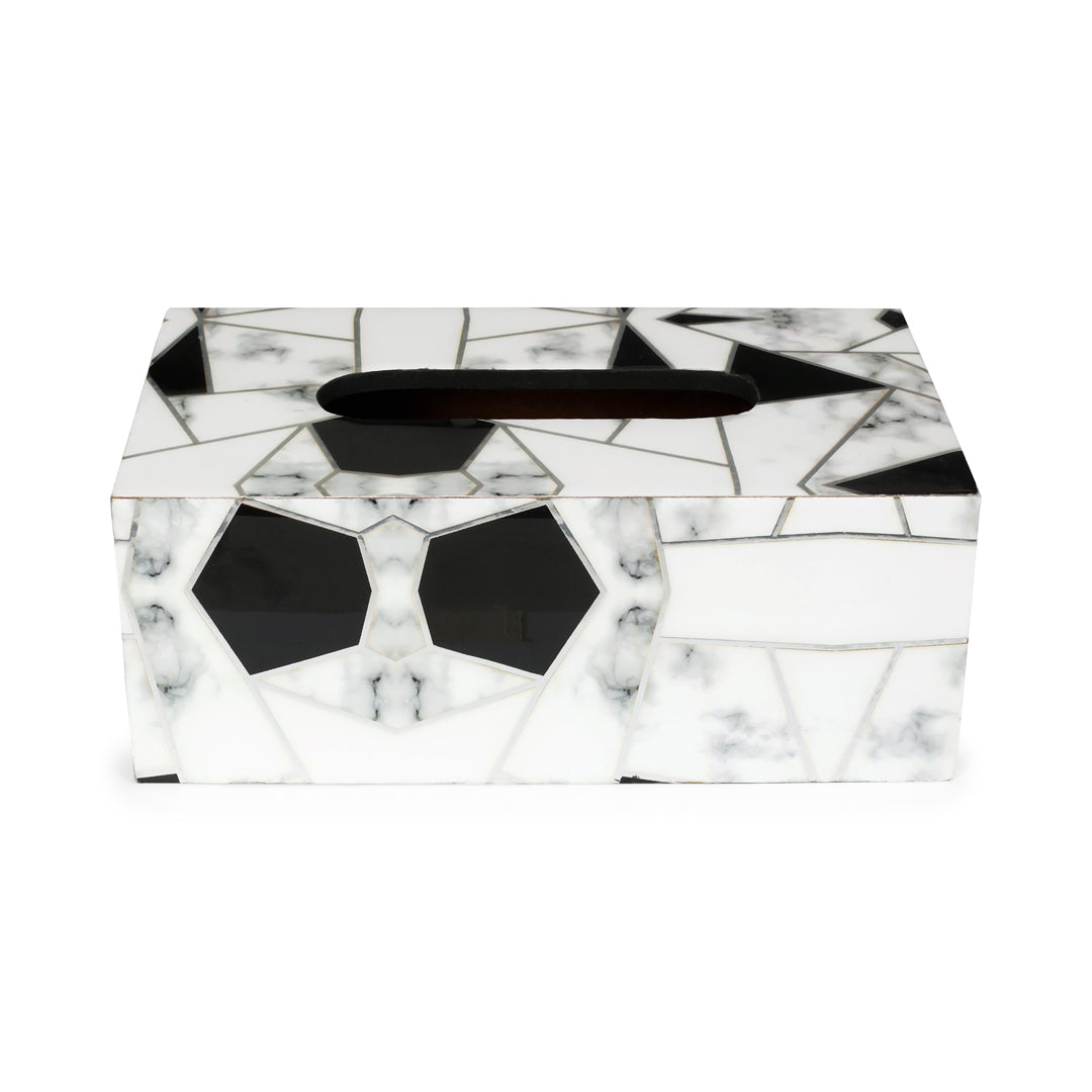 Tissue Box - Grey & White Triangle 2- The Home Co.