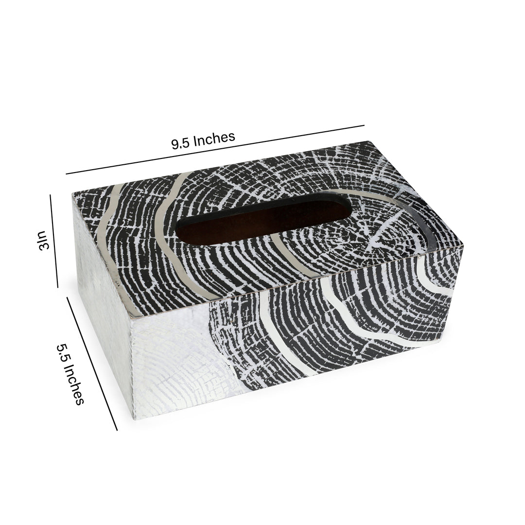 Tissue Box - Grey Spiral 7- The Home Co.