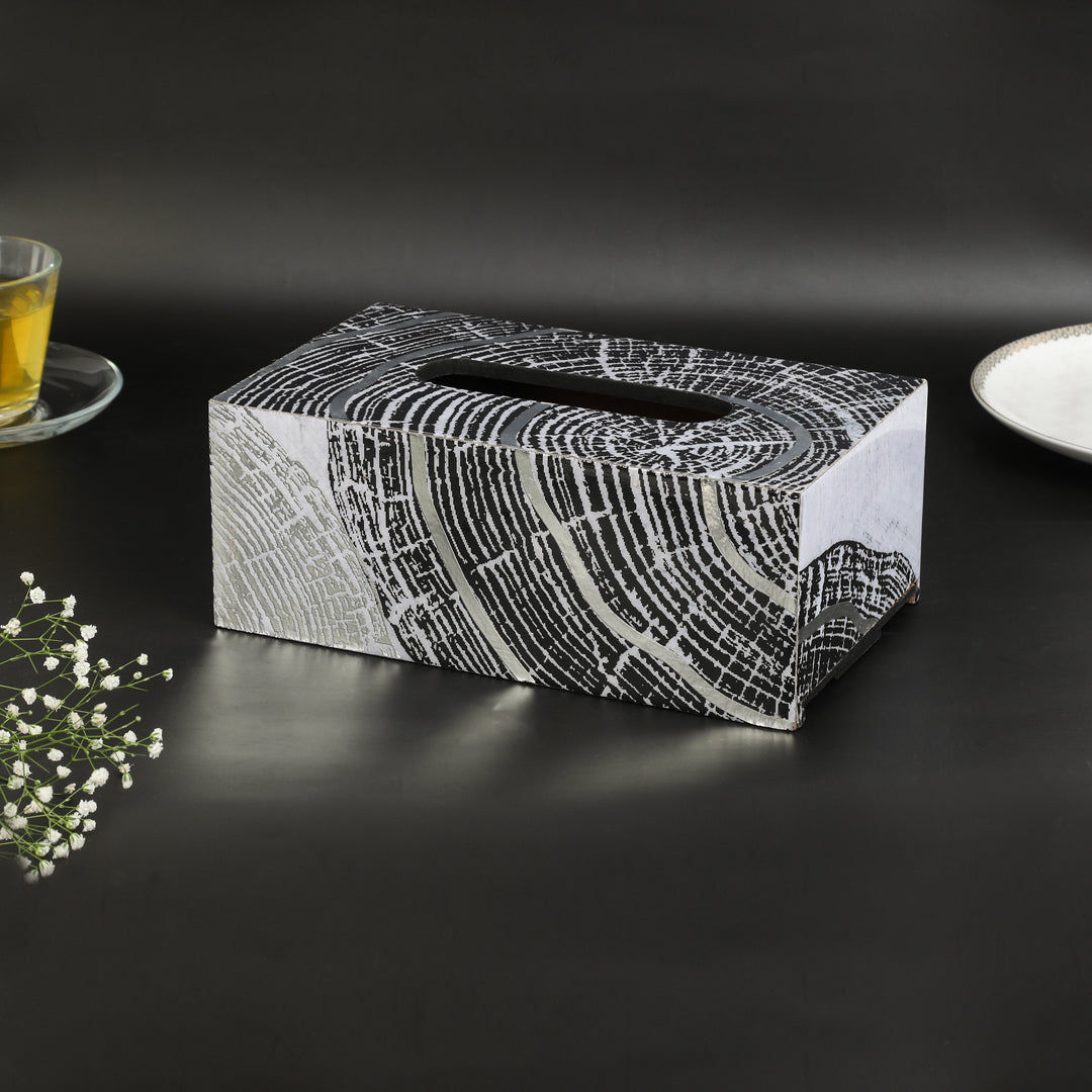 Tissue Box - Grey Spiral 1- The Home Co.