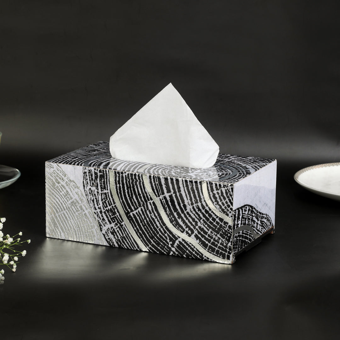 Tissue Box - Grey Spiral - The Home Co.