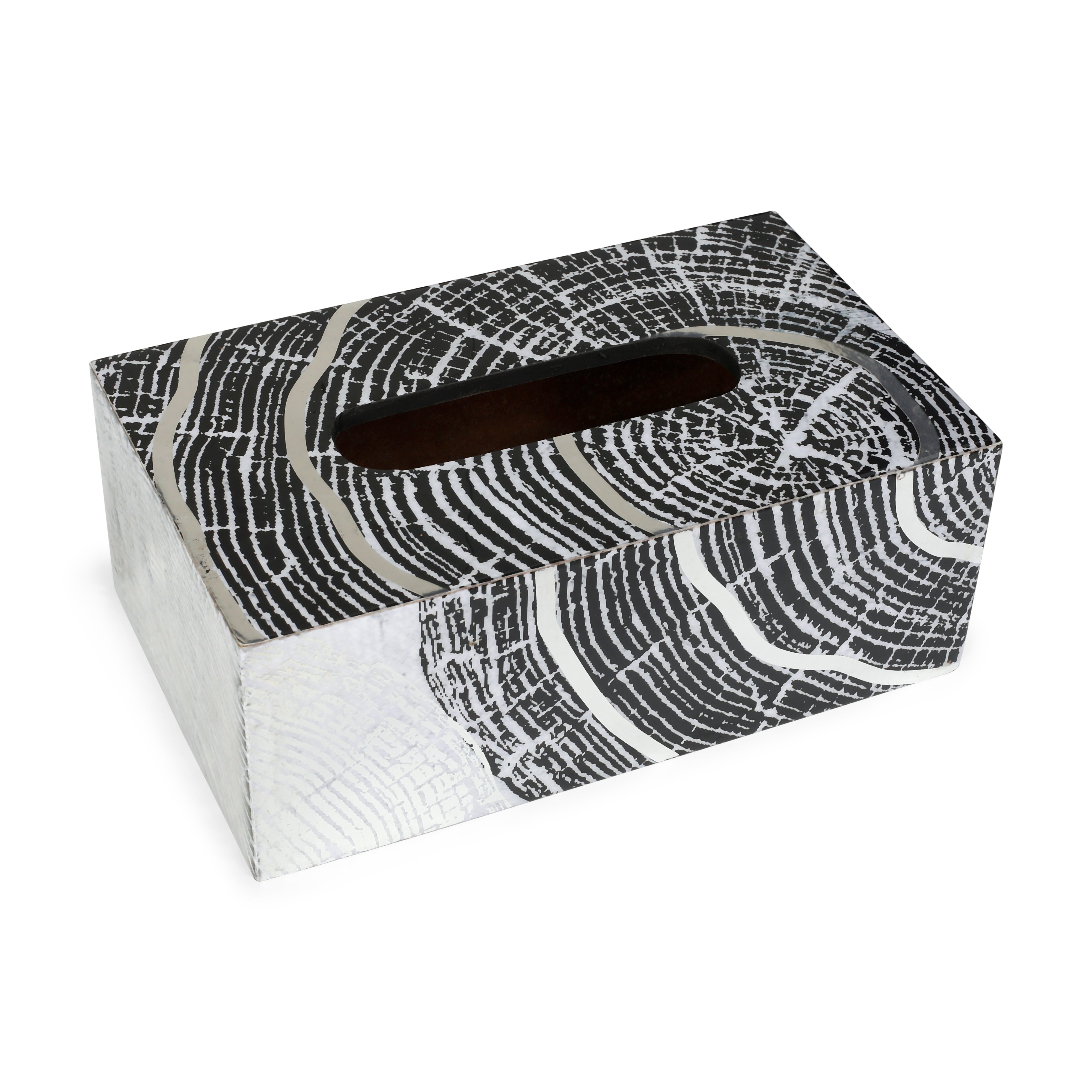 Tissue Box - Grey Spiral