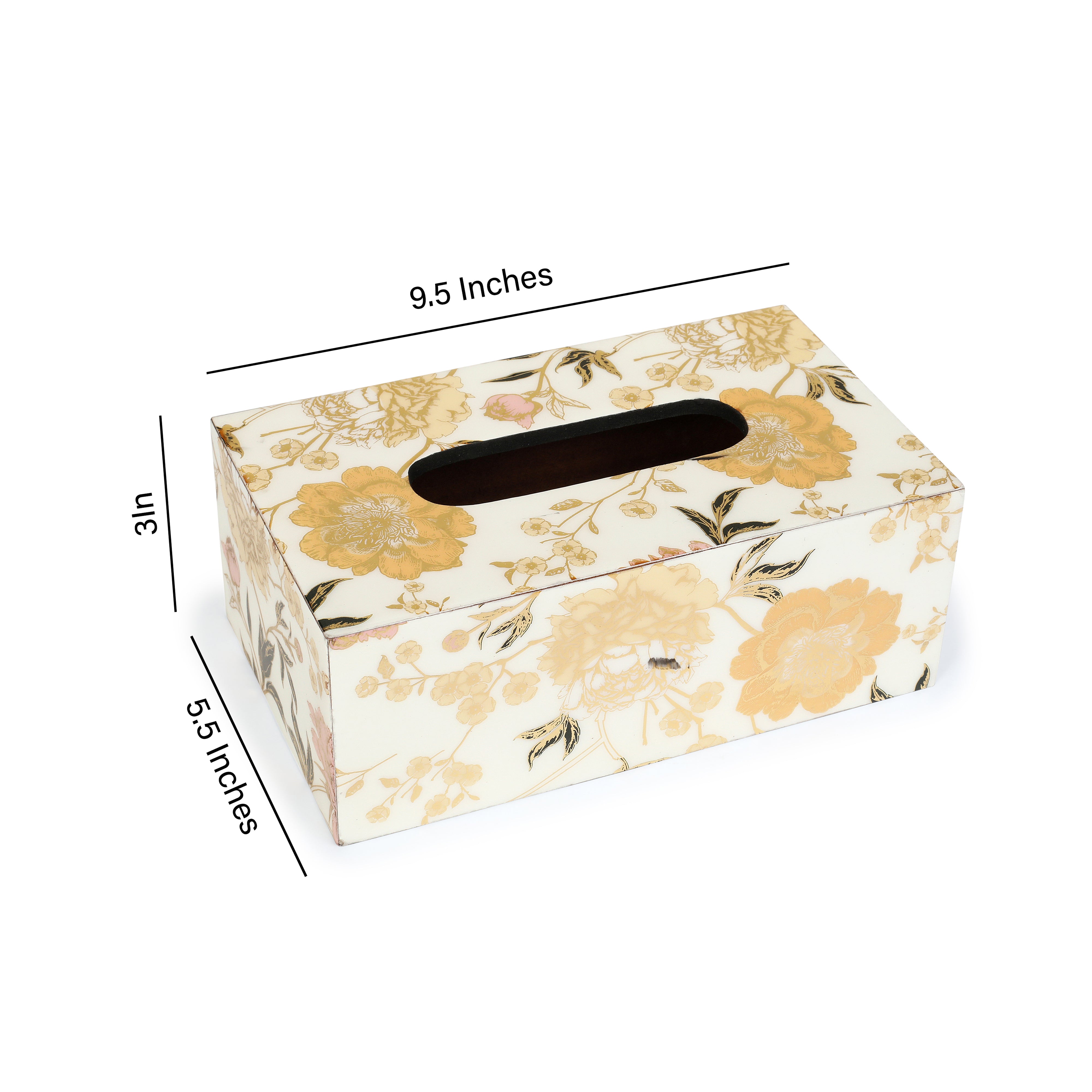 Tissue Box - White Flower