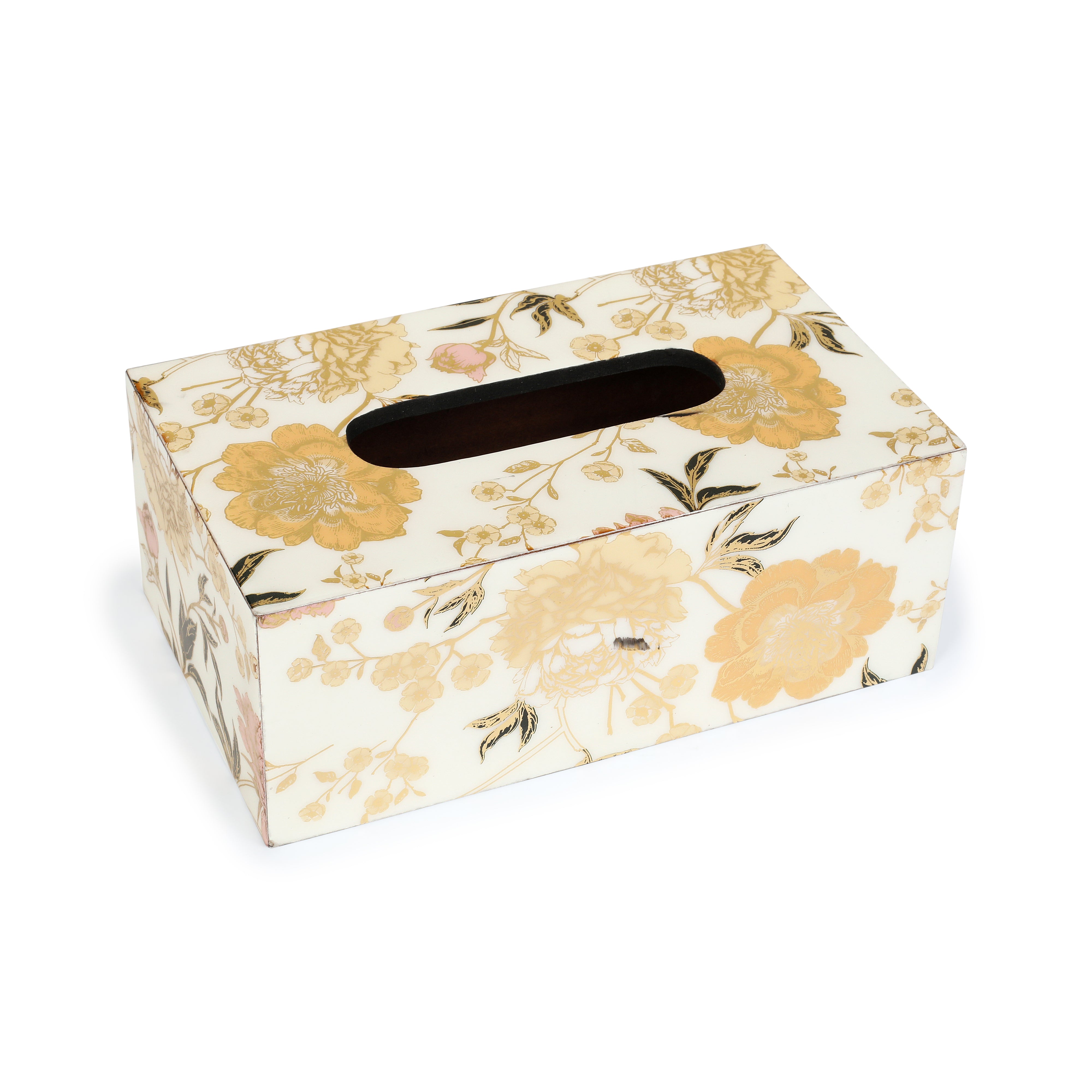 Tissue Box - White Flower