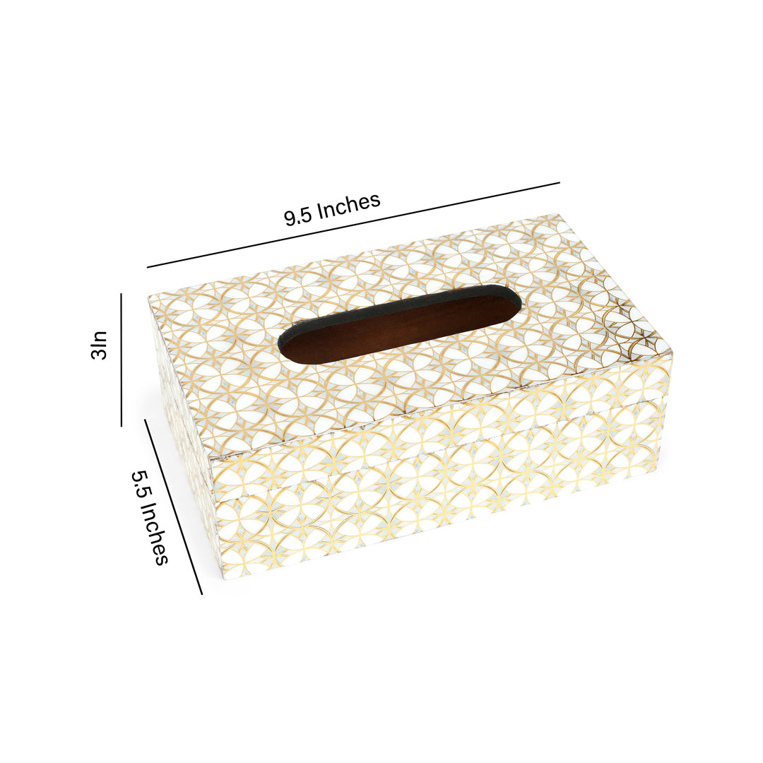Tissue Box - White & Gold 7- The Home Co.