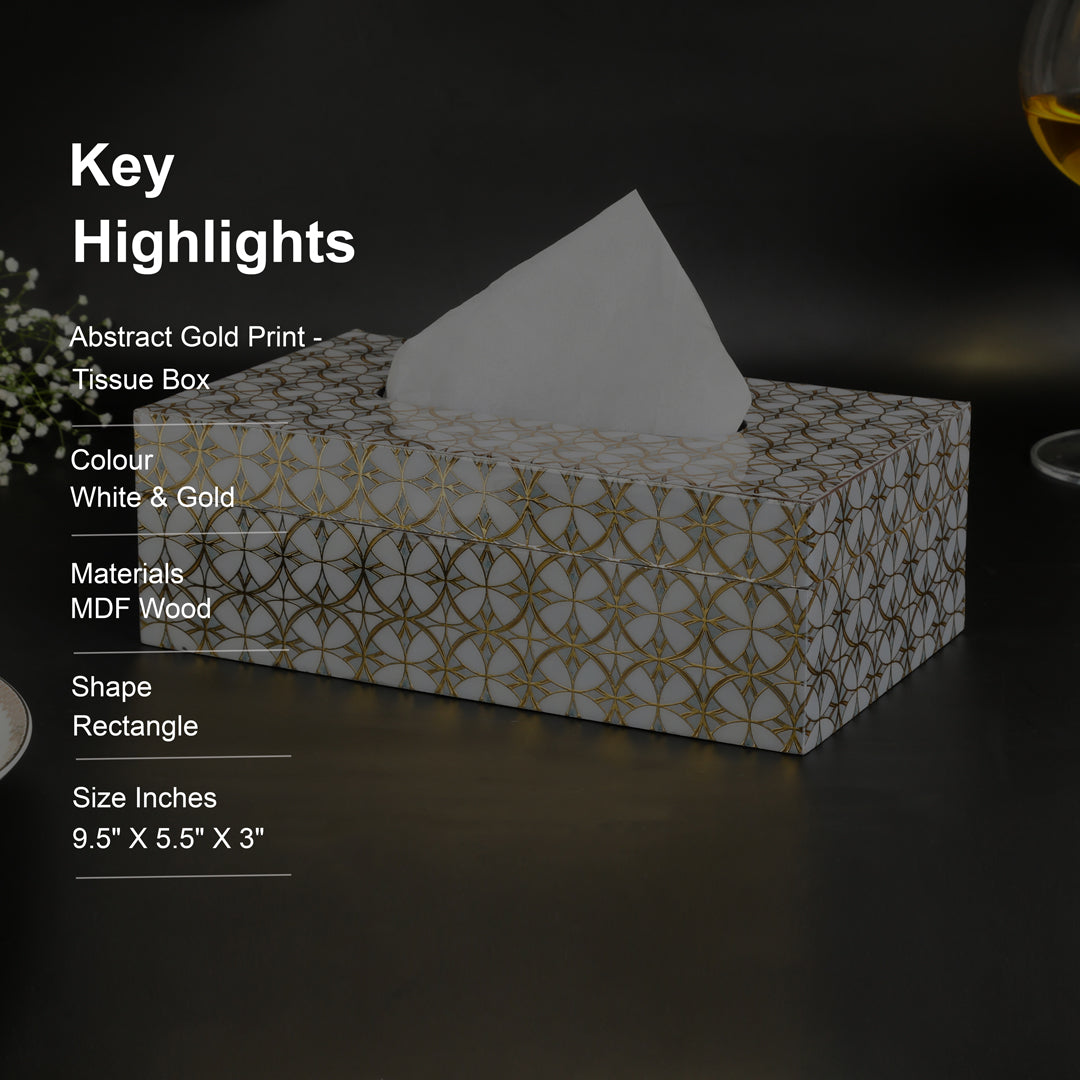 Tissue Box - White & Gold 8- The Home Co.