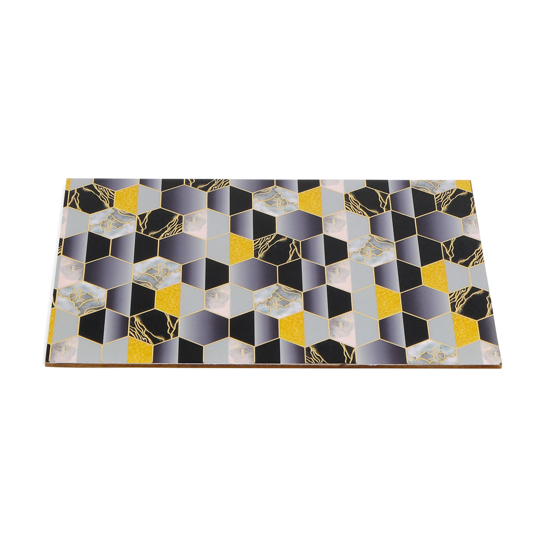 Black Hexagon 12 X 18 Tablemat: The Home Co.