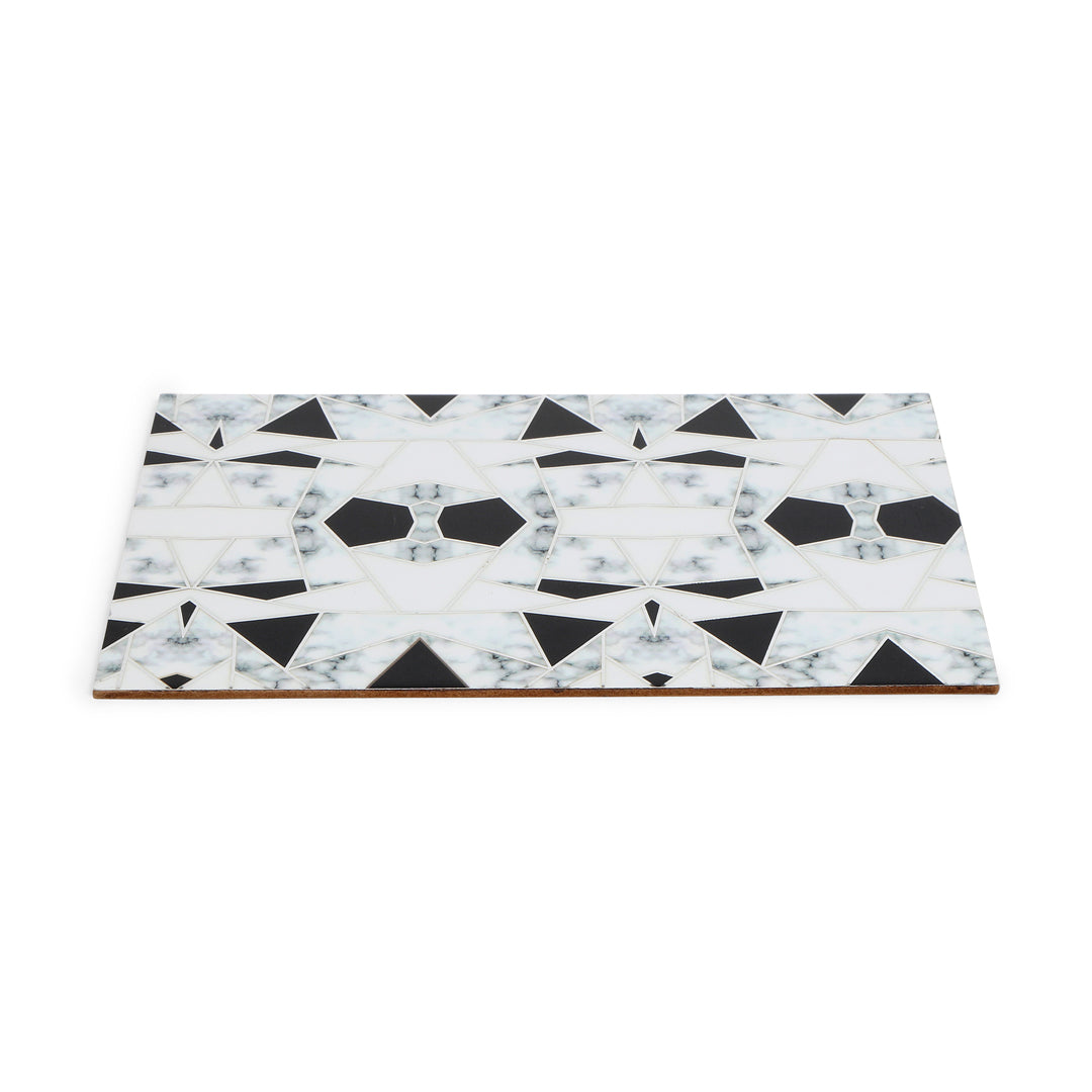 Tablemat- Grey & White Triangle  (1 Pc)