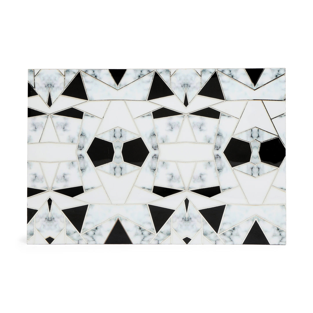 Tablemat- Grey & White Triangle  (1 Pc)