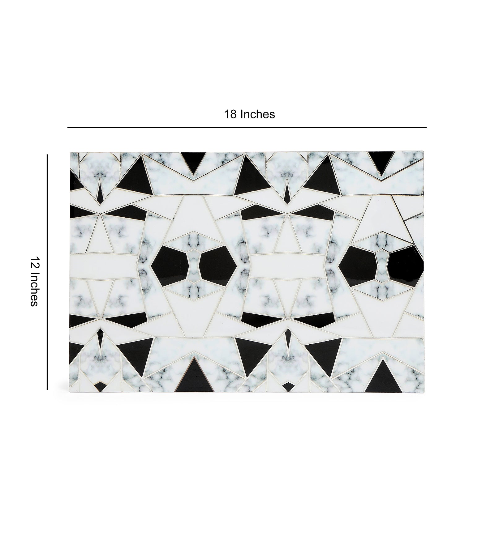 Tablemat- Grey & White Triangle  (1 Pc)