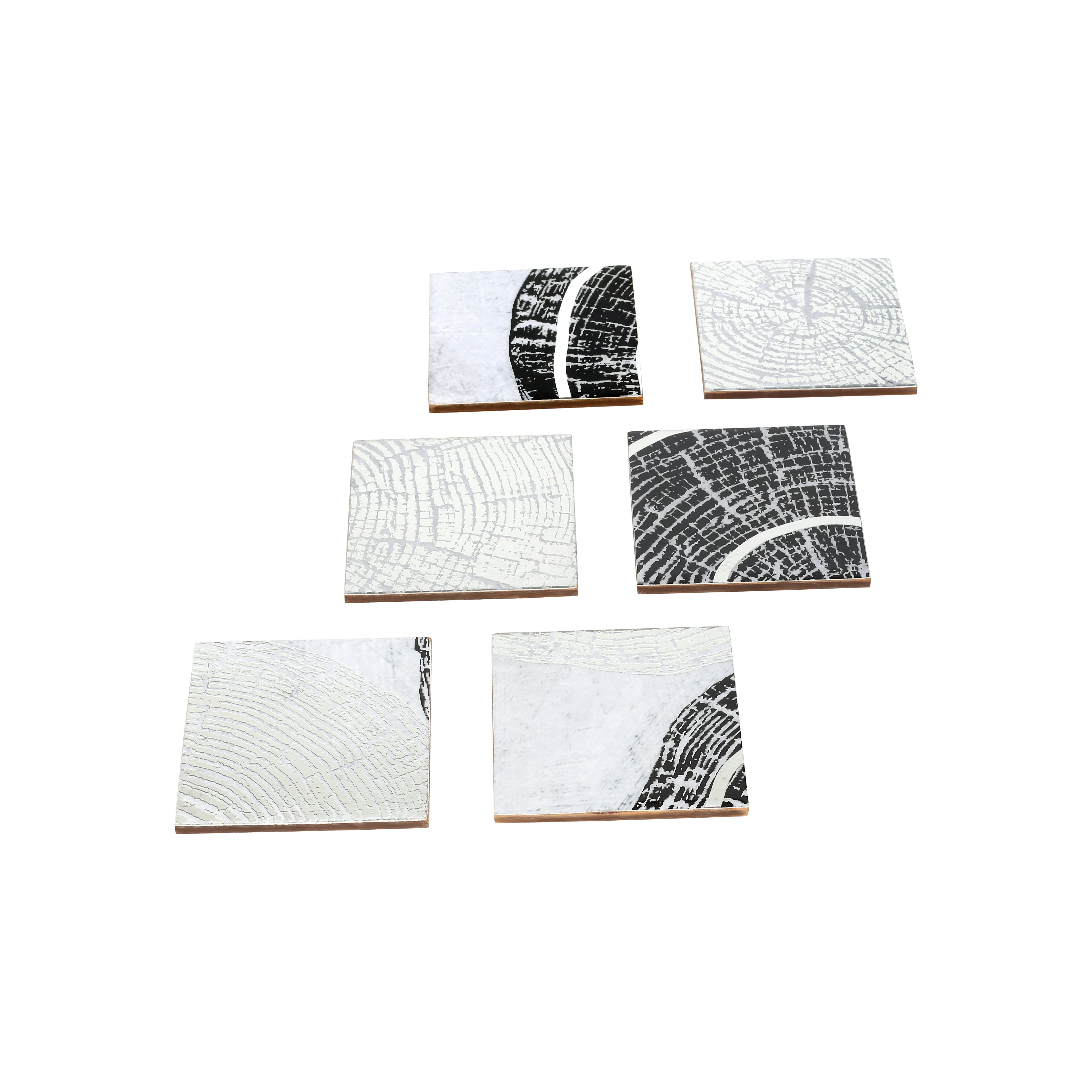 Table Coaster - Grey Spiral (Set of 6)