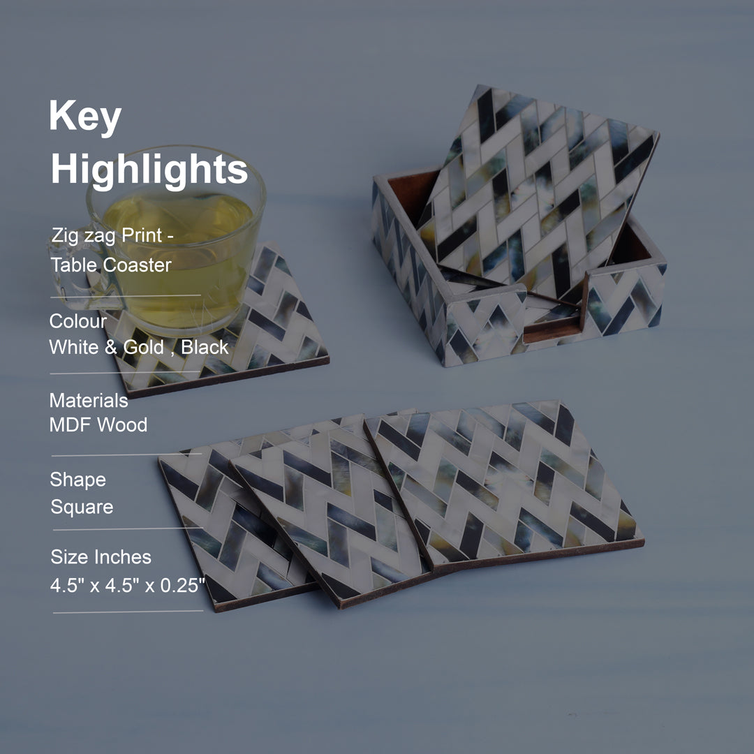 Table Coaster - Zig Zag (Set of 6)