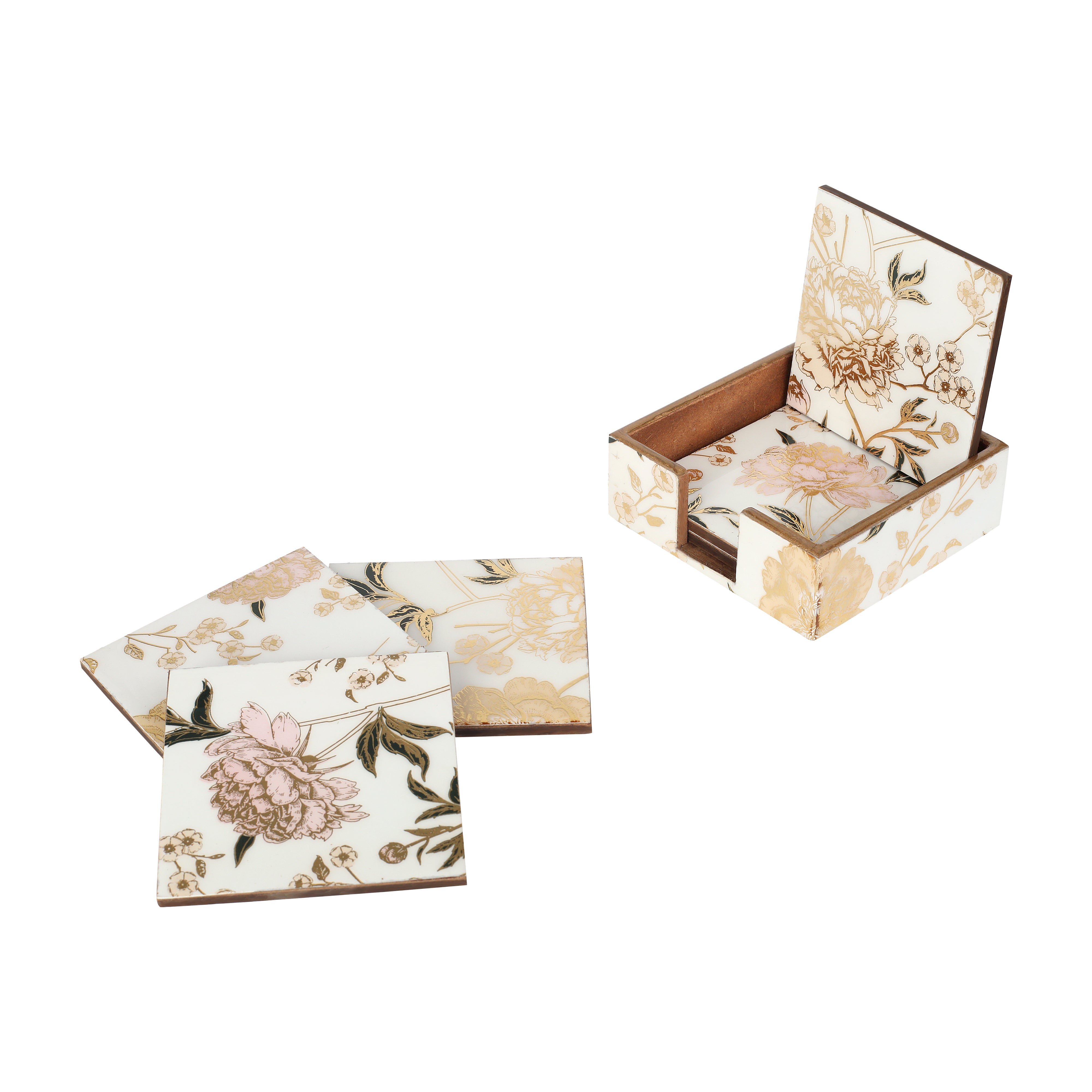 Table Coaster - White Flower (Set of 6)