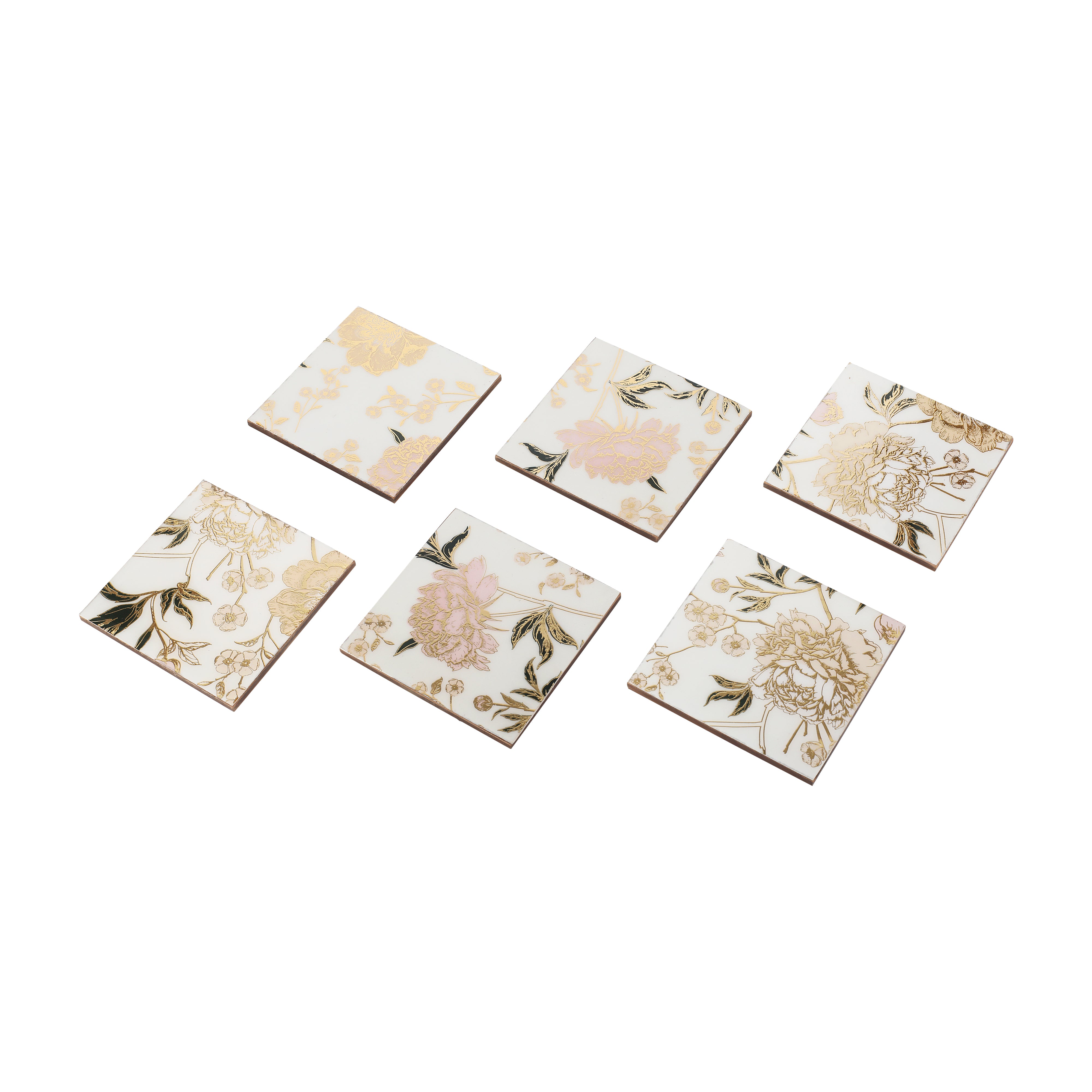 Table Coaster - White Flower (Set of 6)