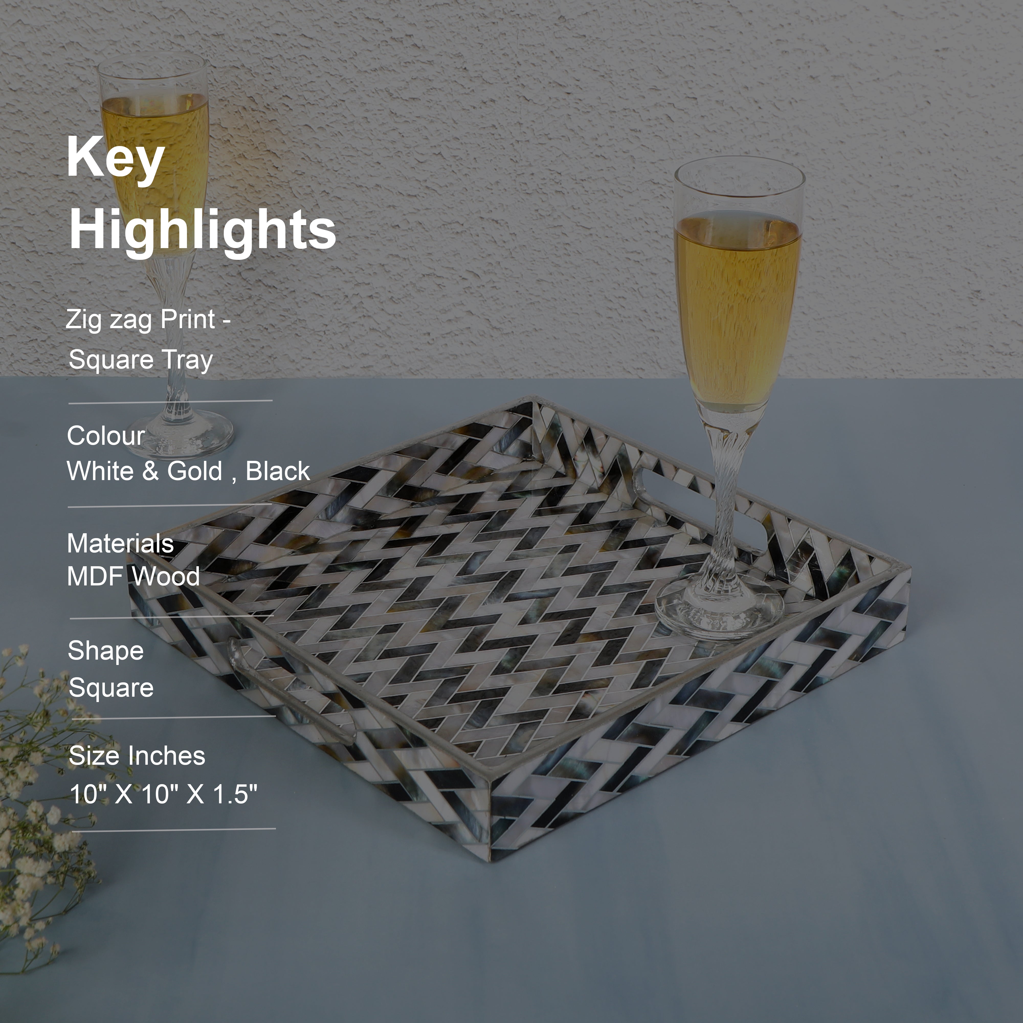 Square Tray - Zig Zag