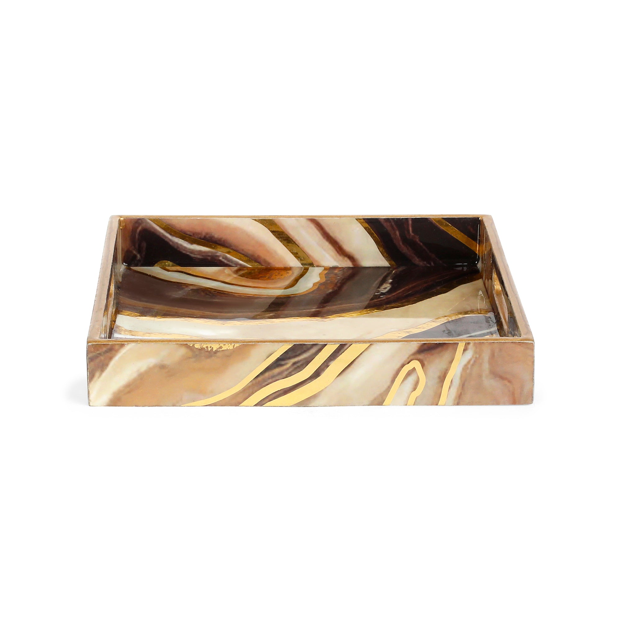 Square Tray - Brown Marble