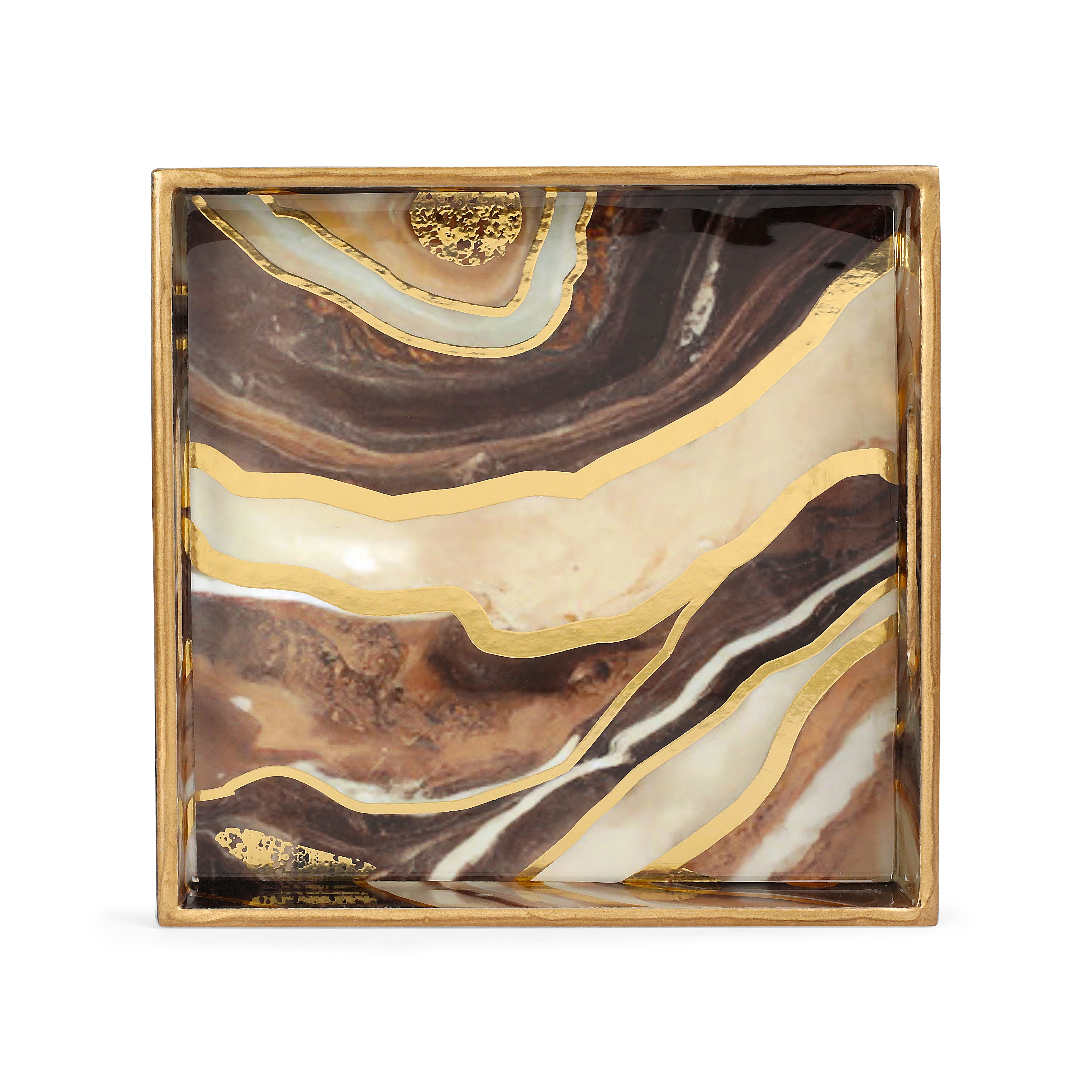 Square Tray - Brown Marble