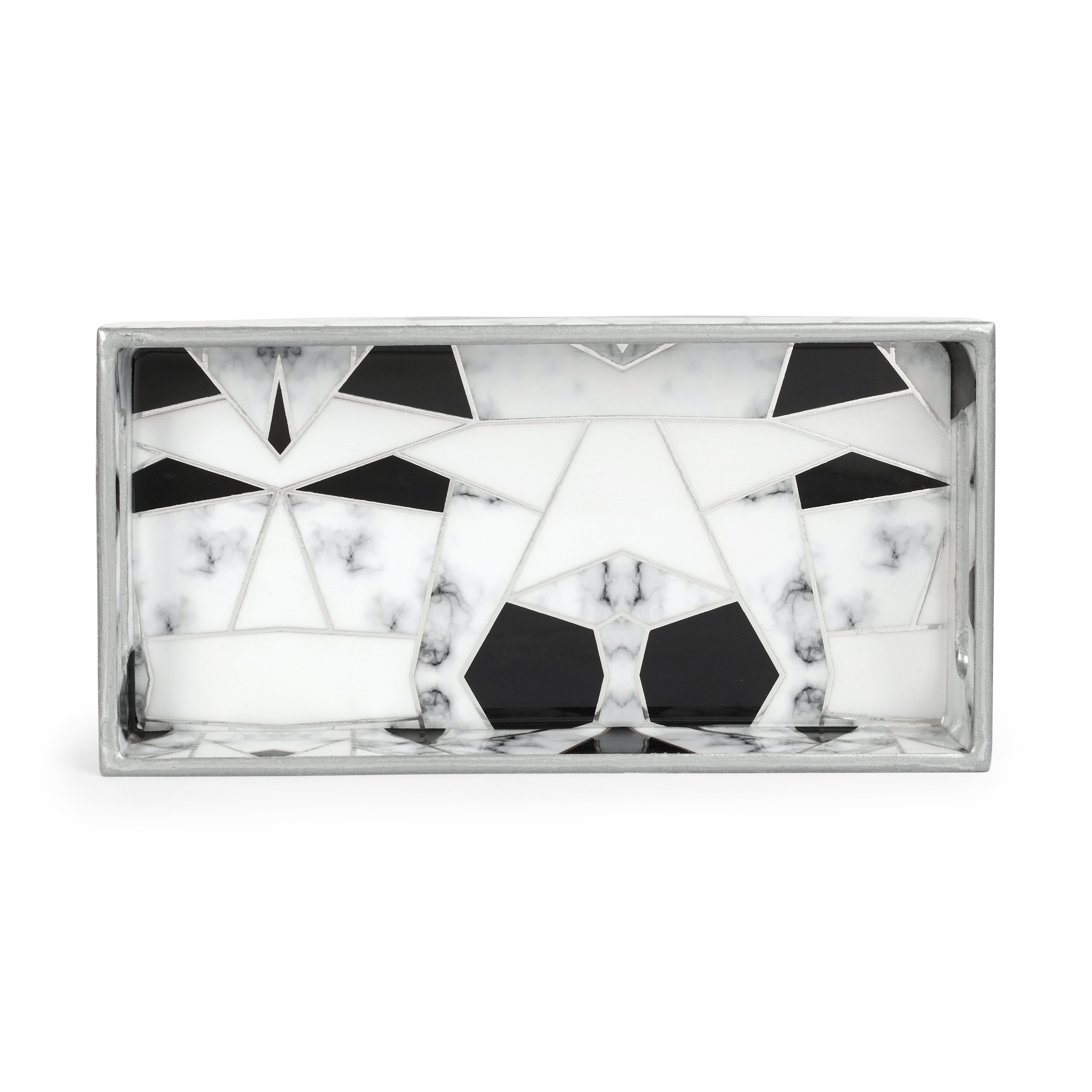 Rectangle Tray - Grey White Triangle