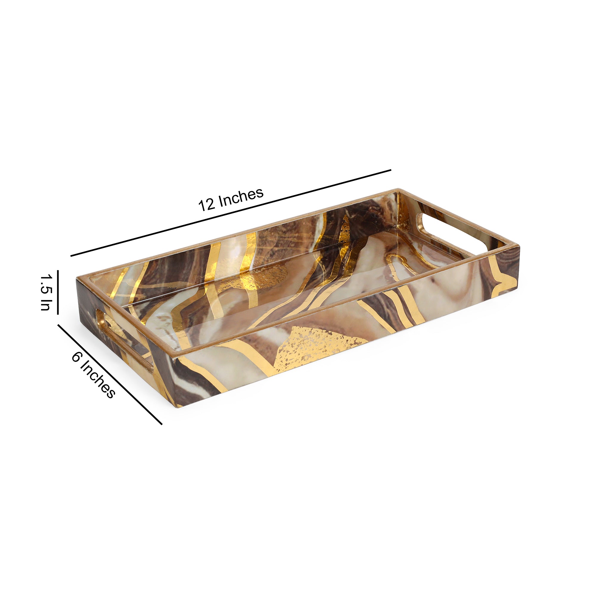 Rectangle Tray - Brown Marble