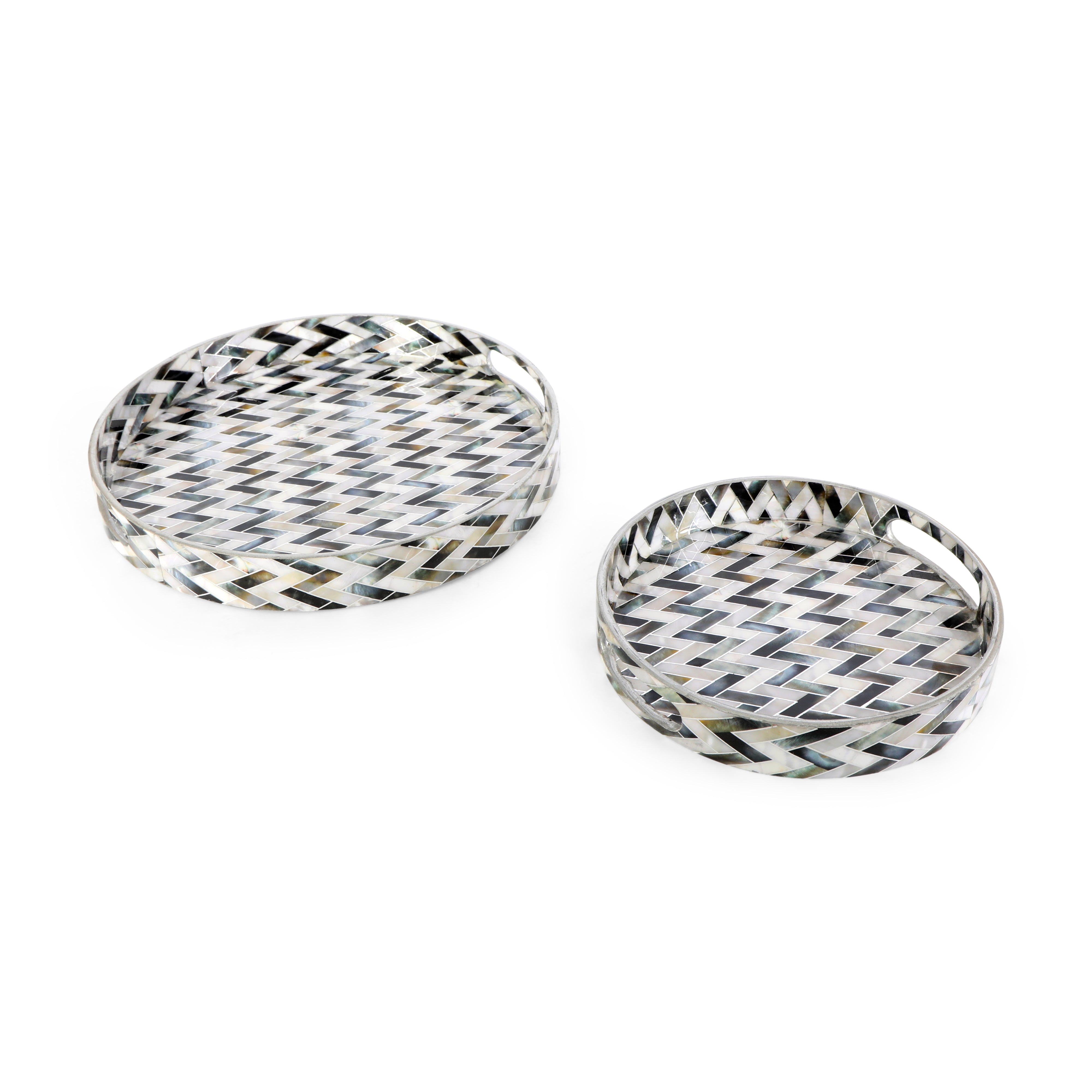 Round Tray - Set of 2 -  Zig Zag